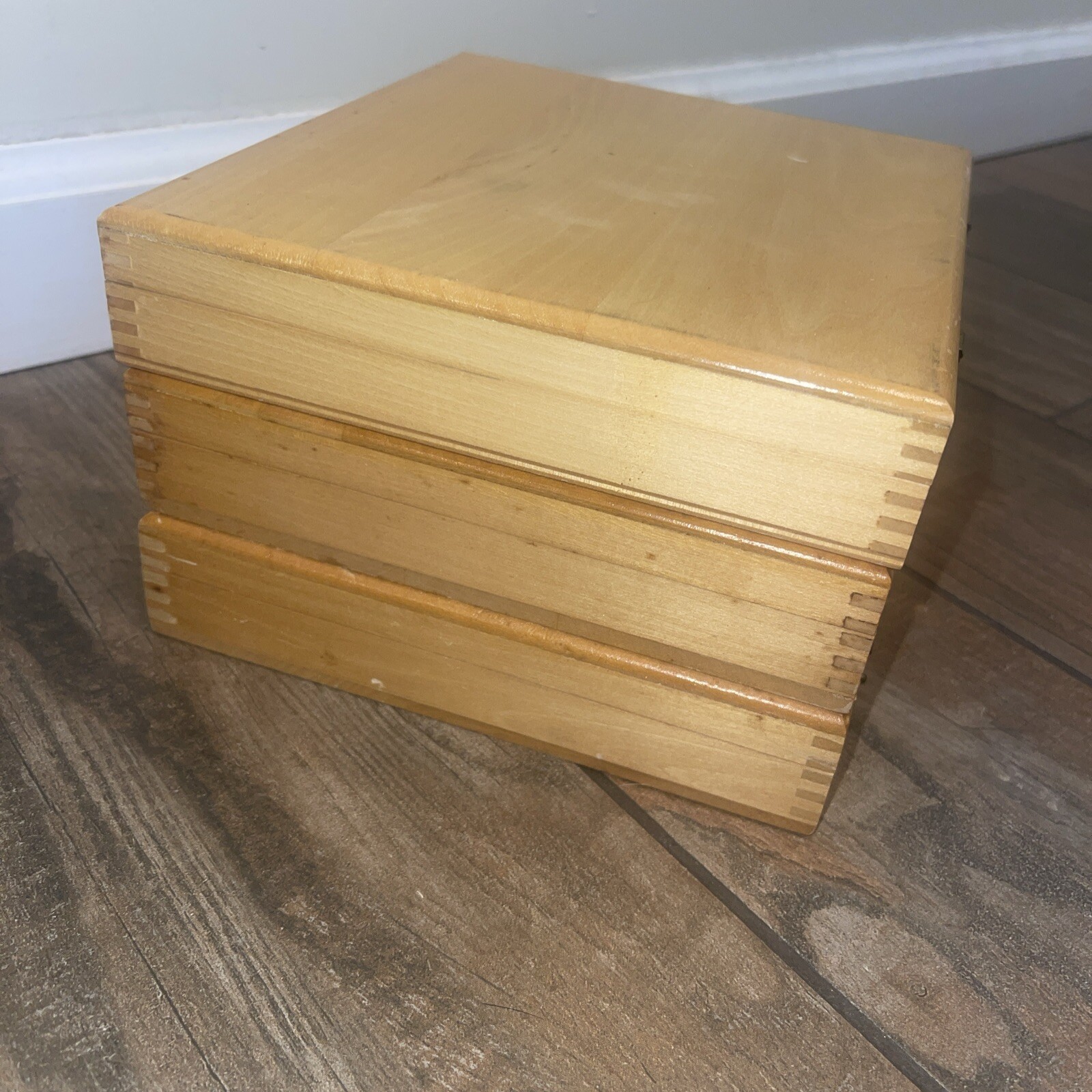 Lot Of 3 Vintage Clay-Adams Made In USA Wooden Slide Boxes A-1600 AW
