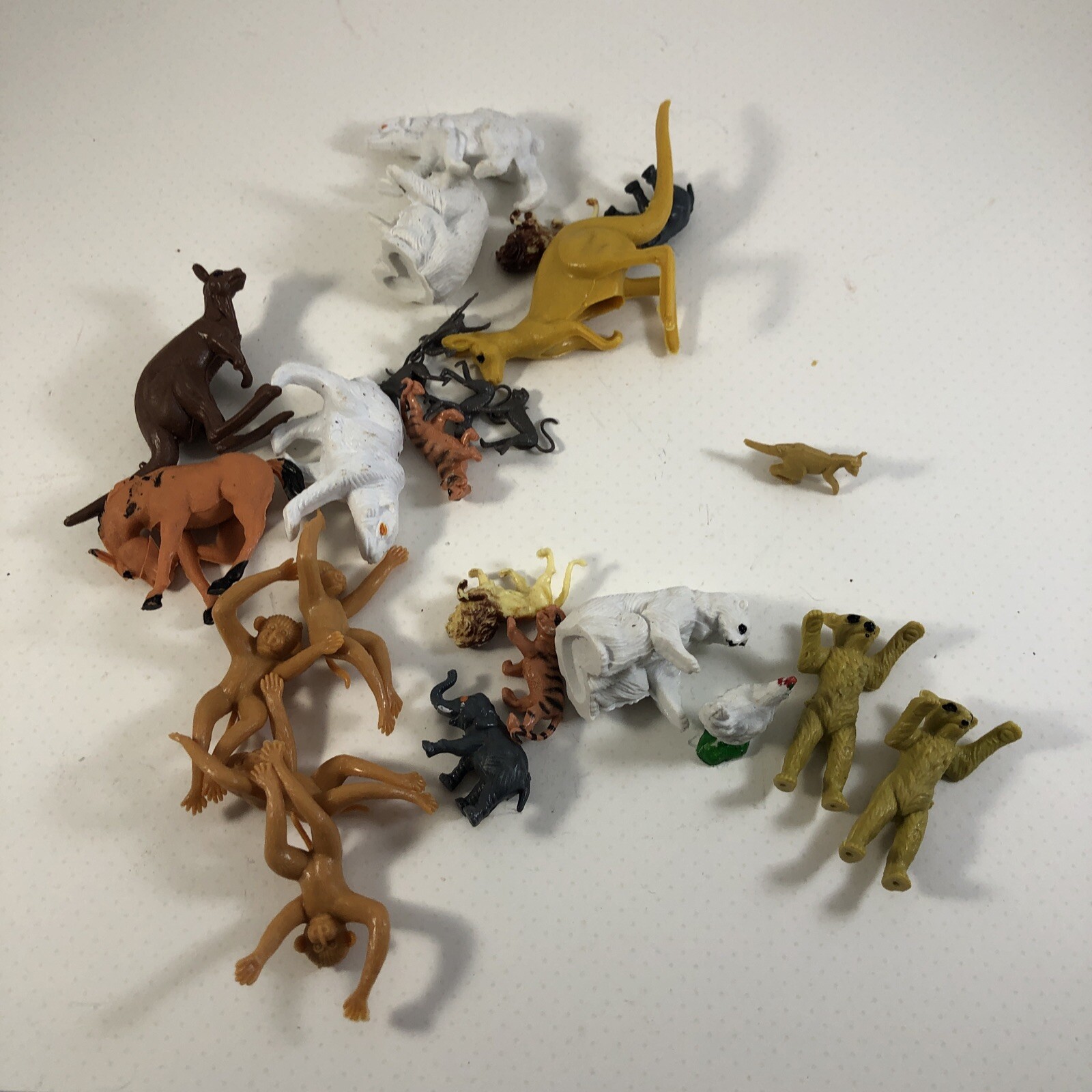 Vintage Toy Animals Mixed Lot of 25 Monkeys Bears Polar Bears 1970s