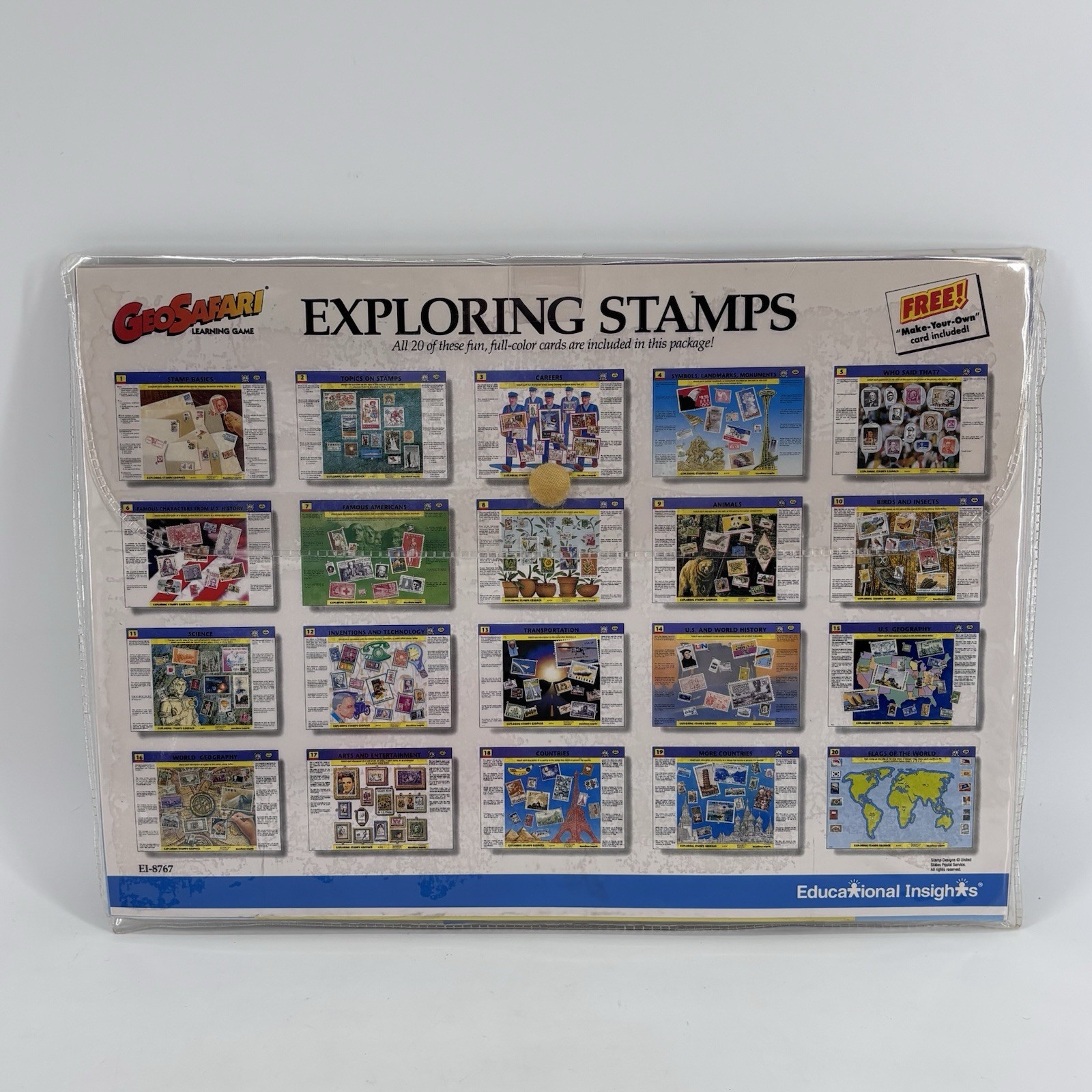 Geosafari Exploring Stamps Learning Game Cards 1994