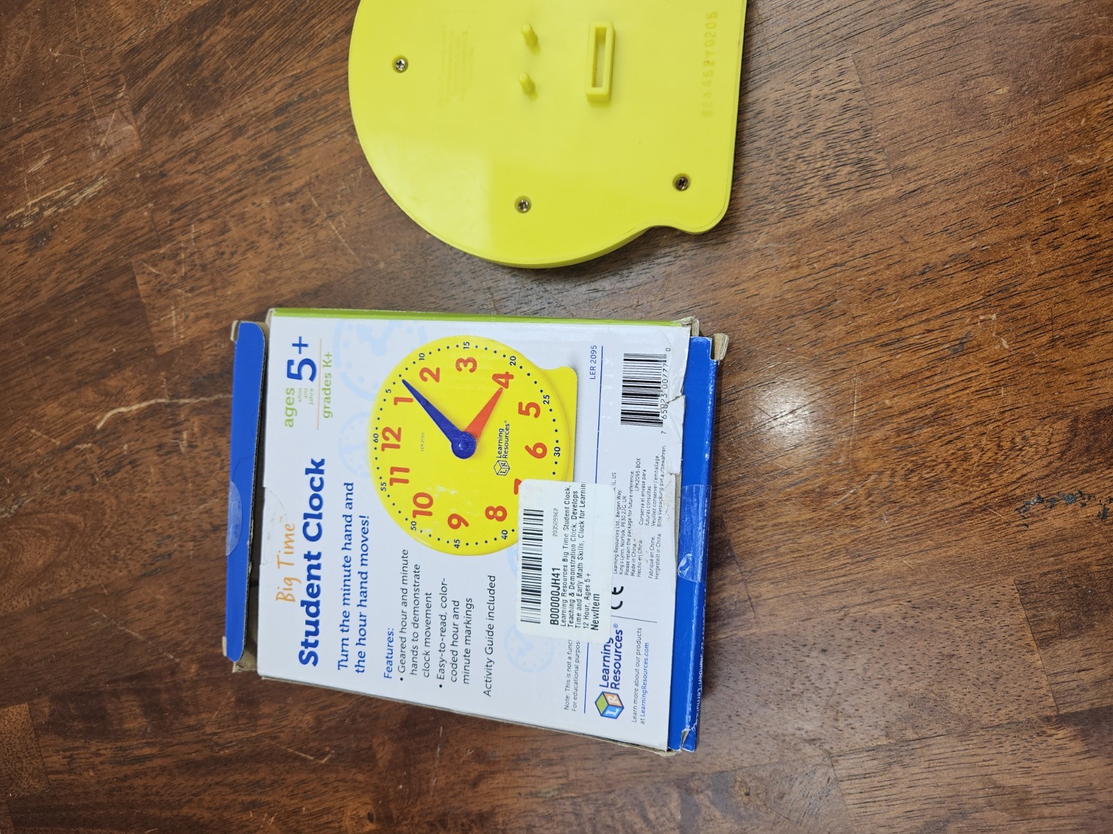 Used Learning Resources Big Time™ 12-Hour Demonstration Clock – Missing Stand