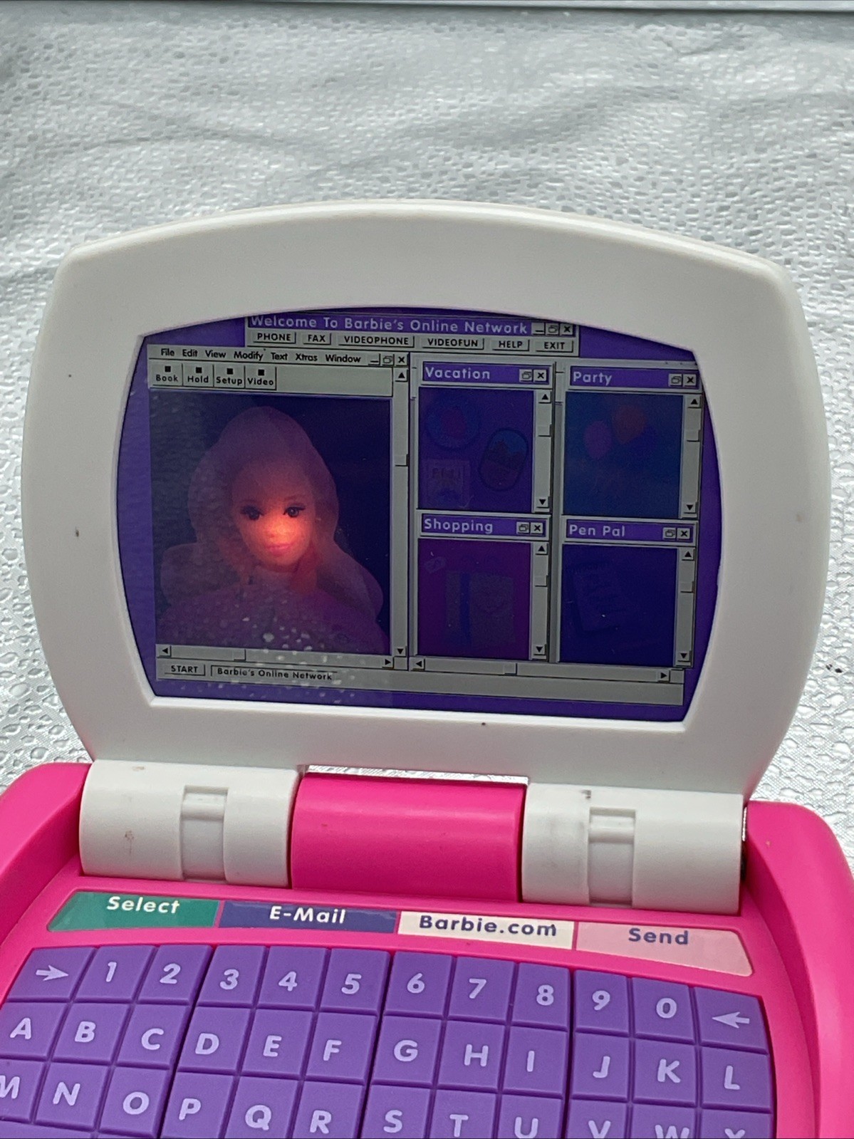 Barbie Online Talking Laptop Computer Toy Vintage 1998 Works Lights Up Talks