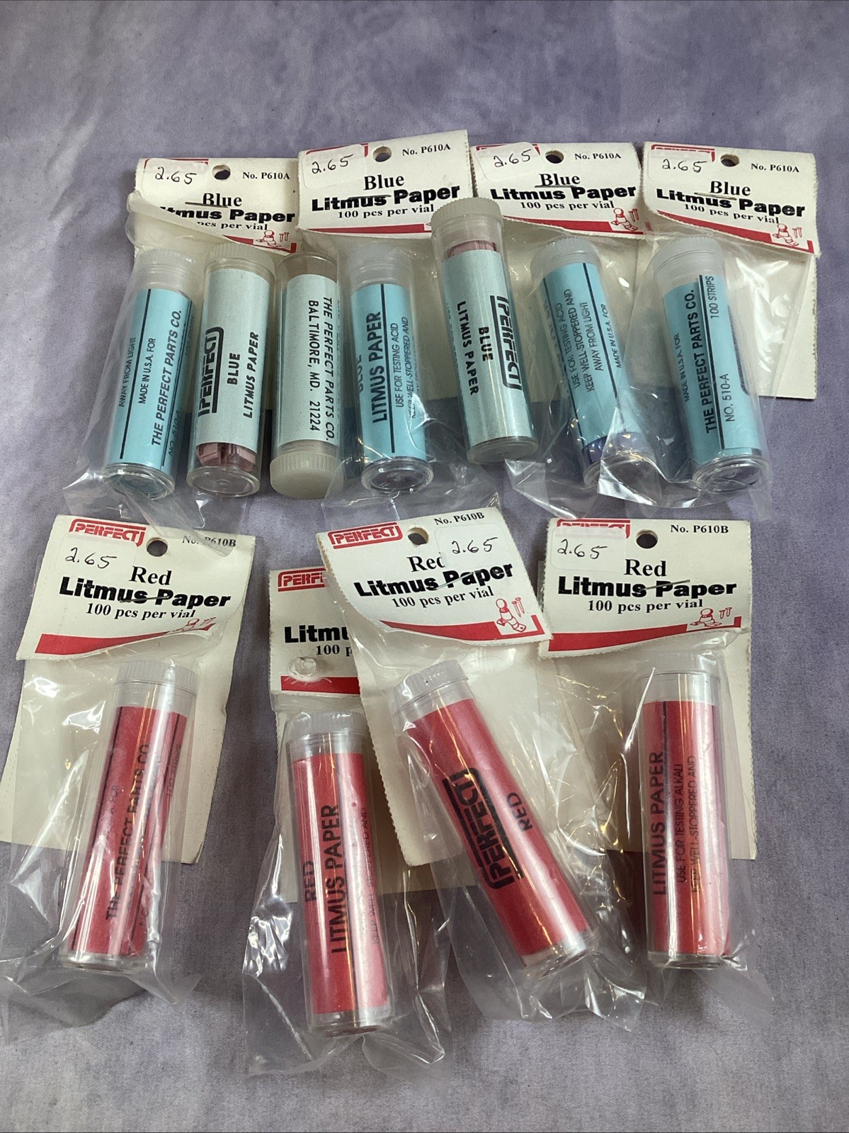 Lot Of 11 Blue & Red Perfect P610A Litmus Paper