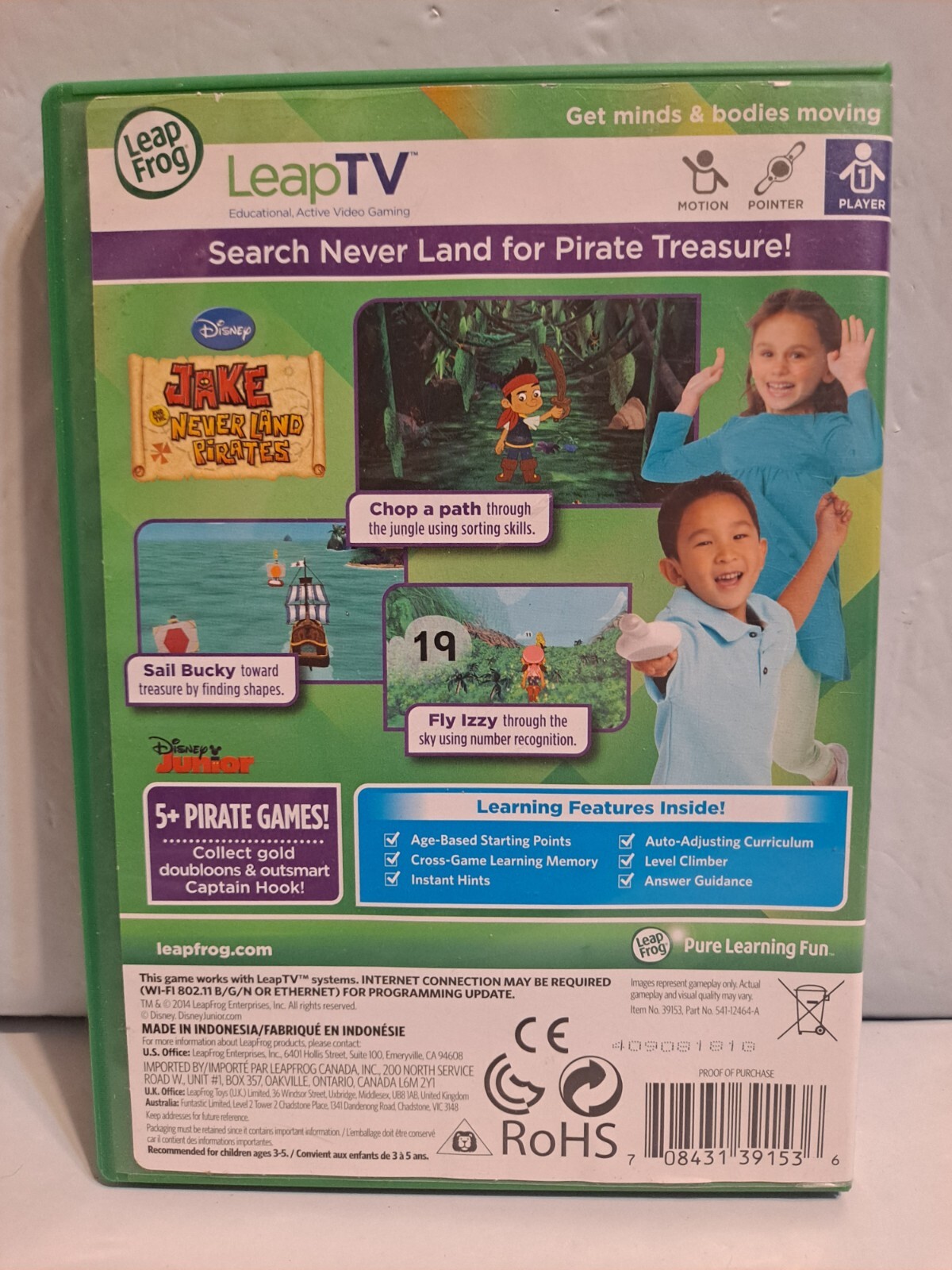 LeapTV LeapFrog Disney Jake and the Never Land Pirates Math Learning Games