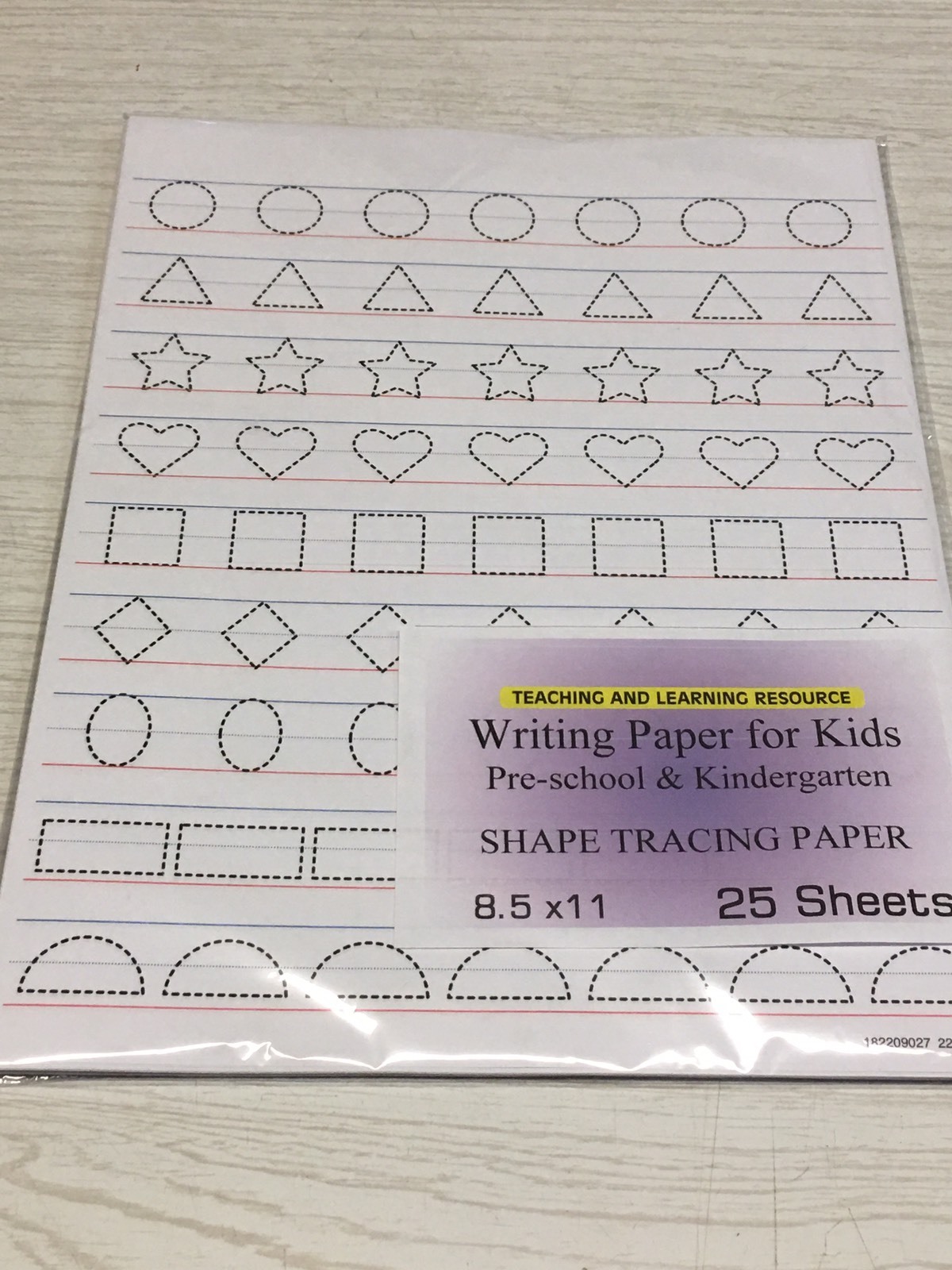 Writing Paper for Kids – SHAPE TRACING PAPER – 11X 8.5 in, 20 lb, 25 sheets