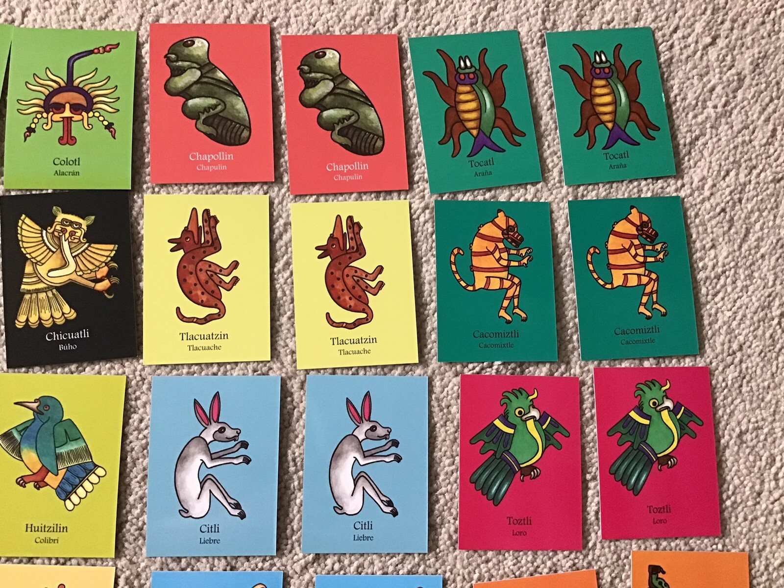Memorama Animals of Pre-Hispanic Mexico 64 Cards Memory Matching Game in Case