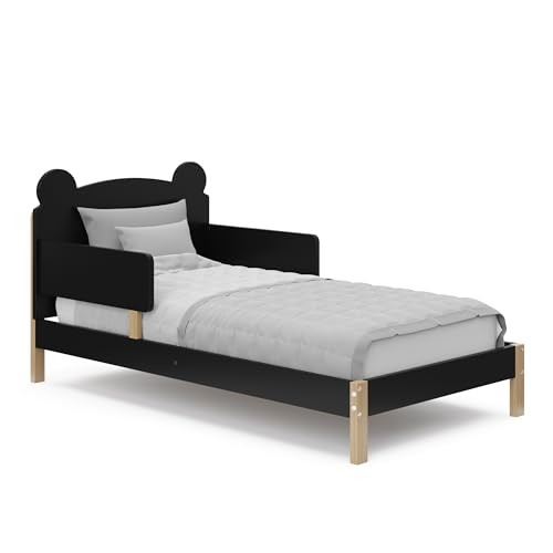 Storkcraft Teddy Bear Toddler Bed Black Driftwood – Greenguard Gold Certified