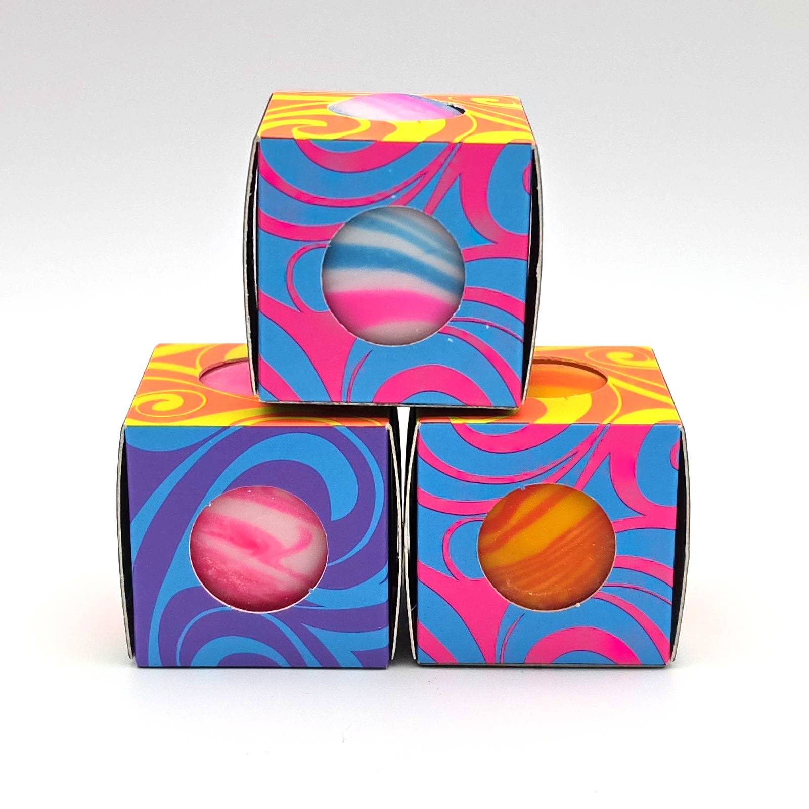 Schylling NeeDoh Swirl Groovy Glob Mini Lot 3 Squishy Sensory Fidget Stress Ball