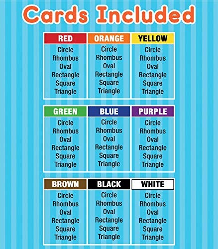 Carson Dellosa – Colors and Shapes Flash Cards – 54 Cards for Toddler /