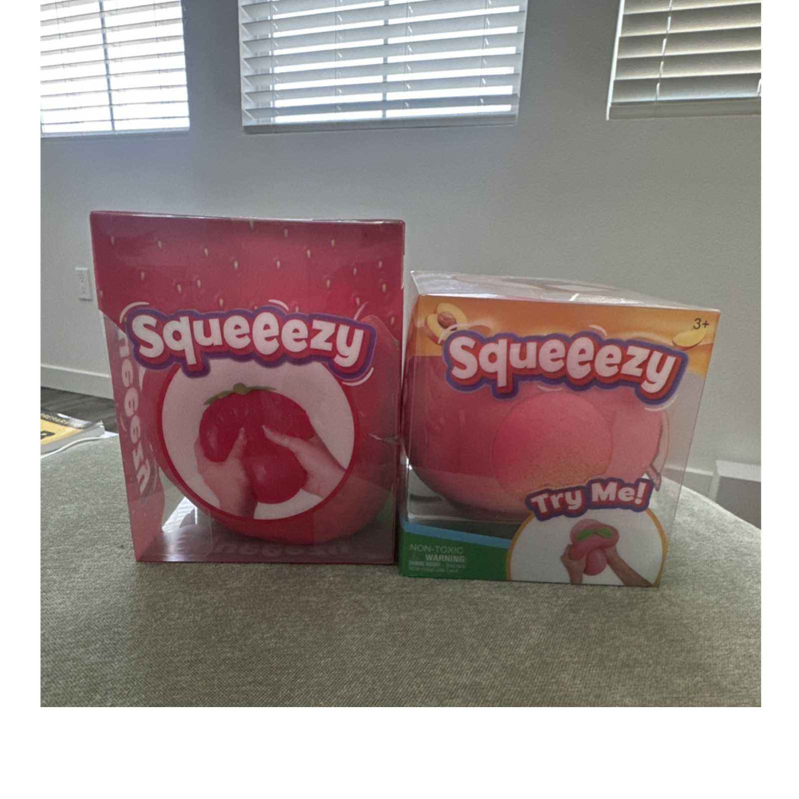 Squeezy Tactile Squeeze Toys Pink Red Sensory Set for Kids Ages 3+ 3-4 Years