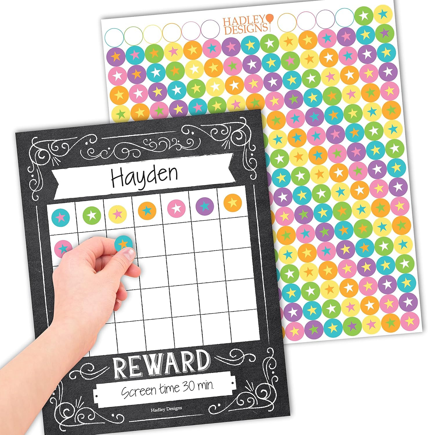 Sticker Chart for Kids Behavior at Home & Classroom – 25 Reward Chart for Kids I