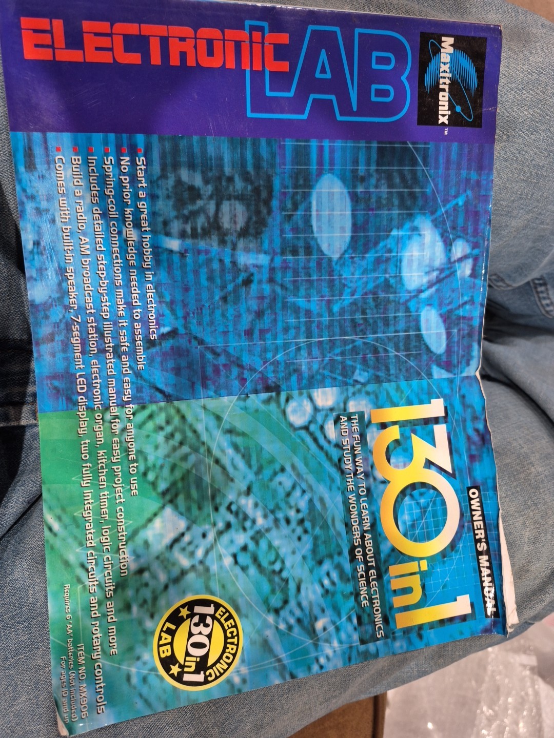 Vintage 1999 Maxitronix Electronic Lab 130 In 1 MANUAL Only Mb