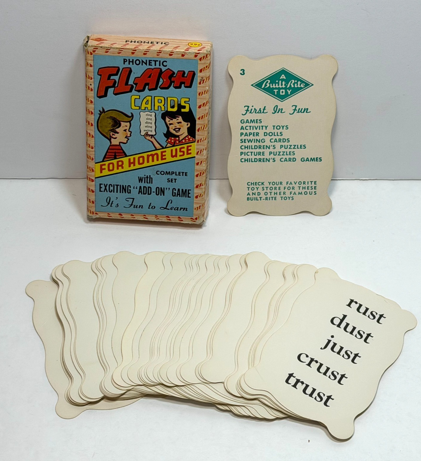 Vintage 1960s Phonetic Flash Cards Warren Paper Built Rite No. 459