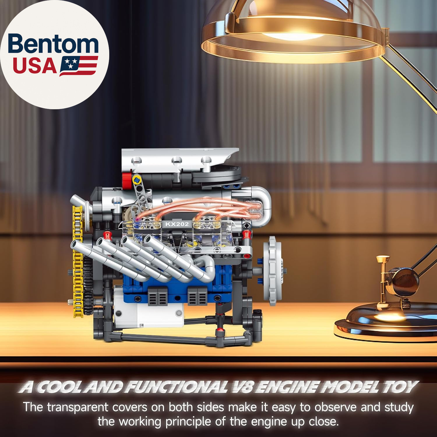 V8 Engine Building Set,Build Your Own Mini Engine That Works, Physical Science E