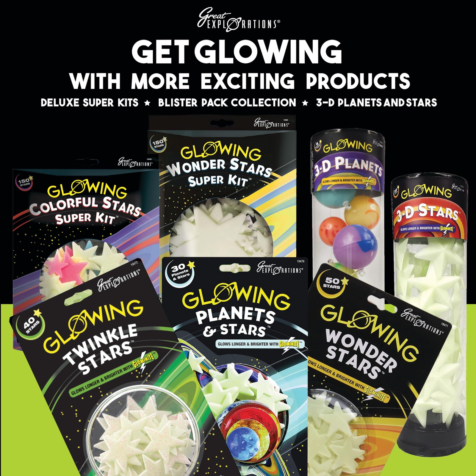 University Games Explorations 3-D Solar System Glow In The Dark Ceiling Hanging