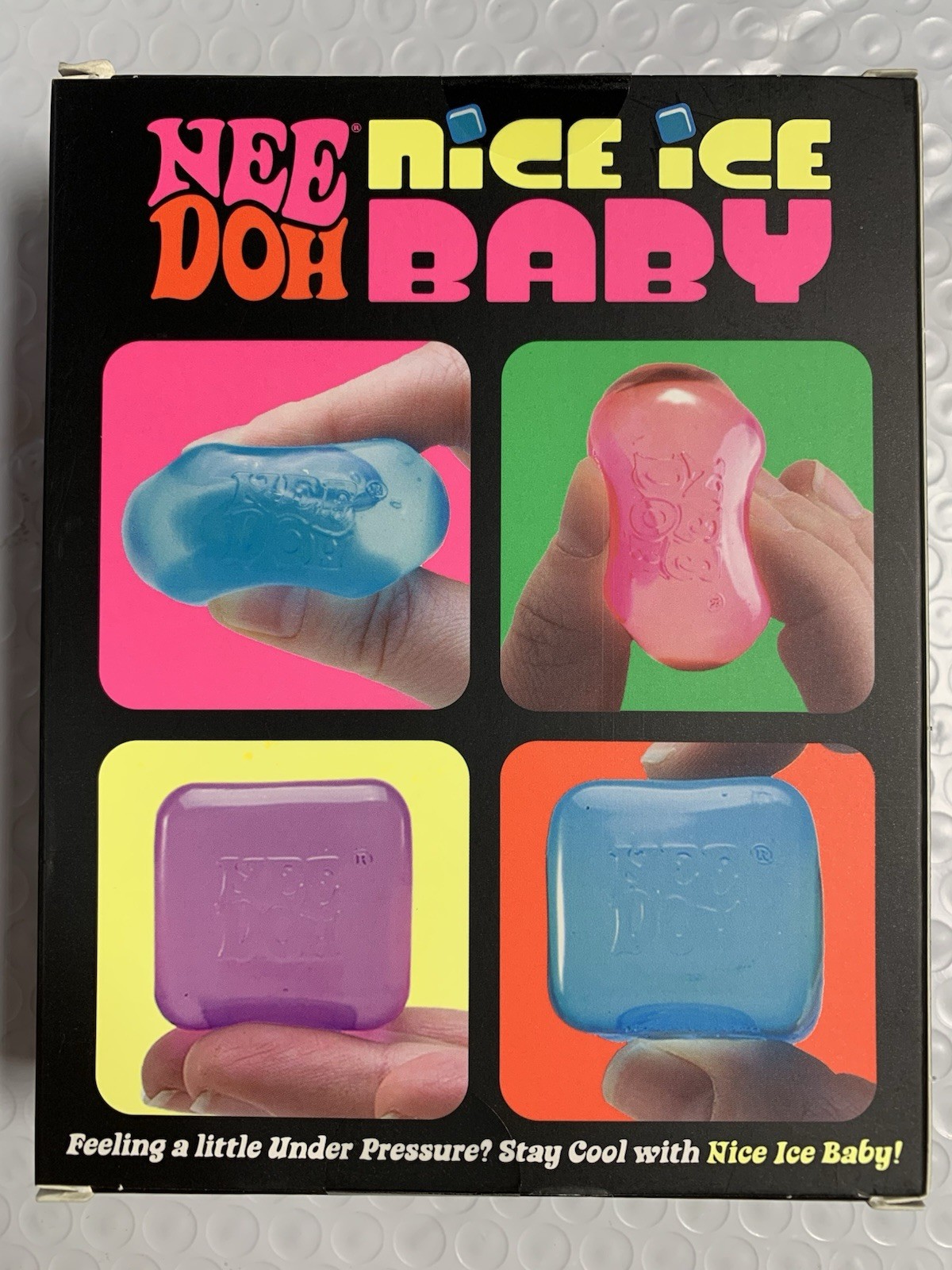 NeeDoh Nice Ice Baby 4 Pack SEALED Mini Nice Ice Cubes 2 Blue, 1 Pink, 1 Purple