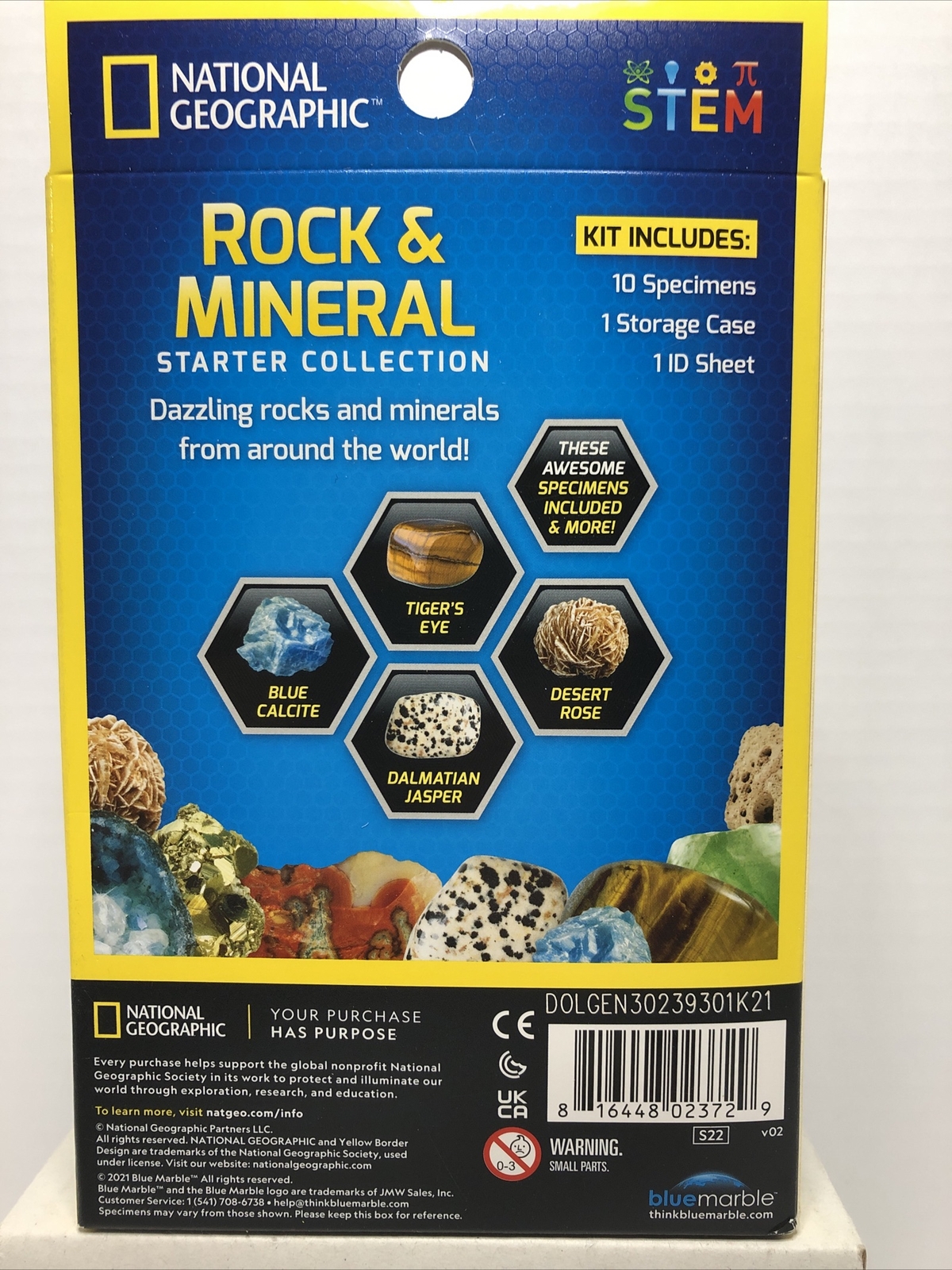Rock and Mineral Starter Set 10 Specimens Case ID Sheet National Geographic