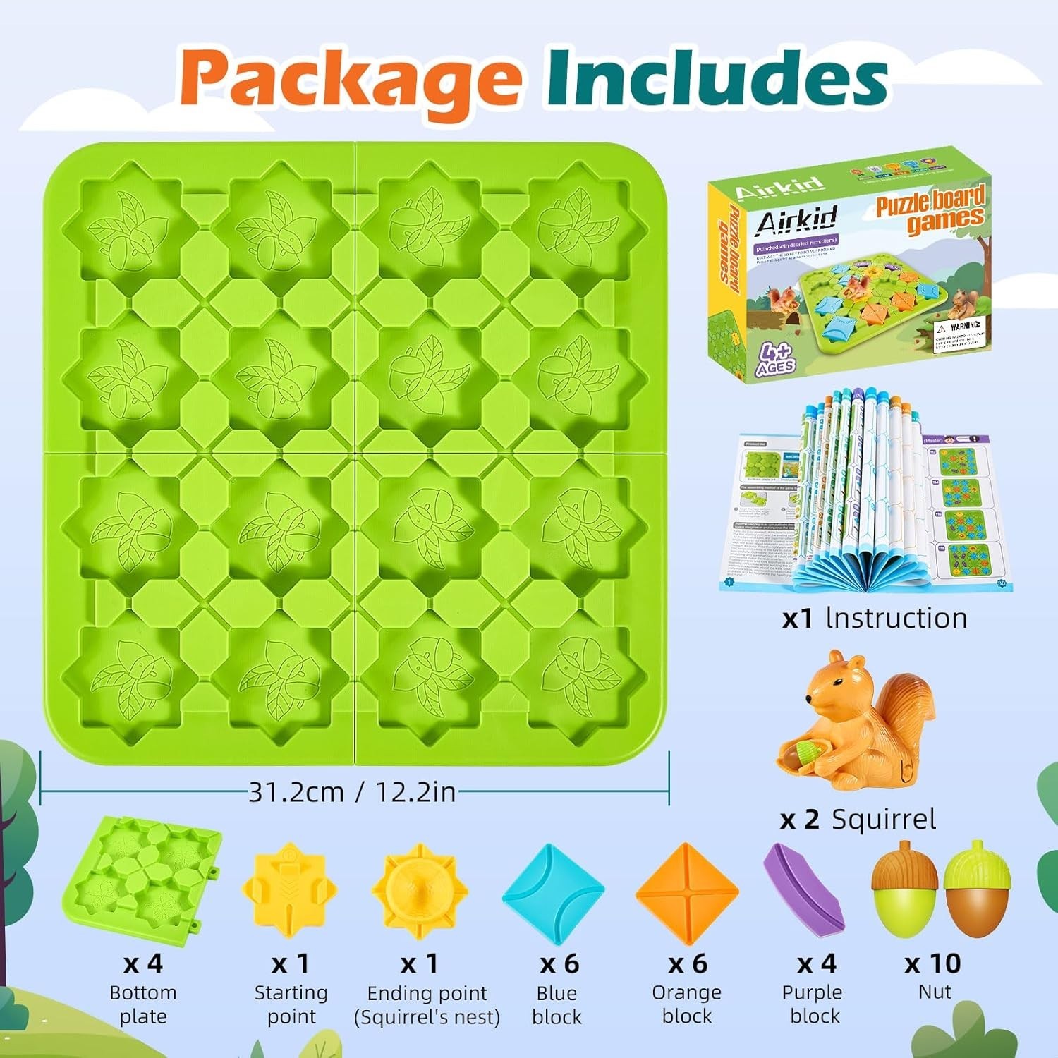 STEM Board Games for Kids Ages 4-8, Logic Puzzles for Kids Toys for 4 5 6 7 8 Ye
