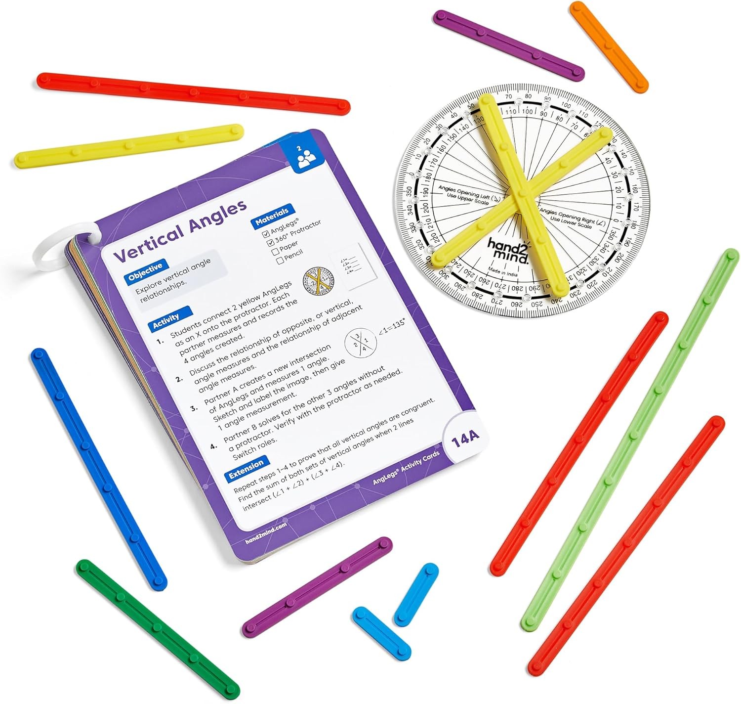 hand2mind AngLegs Classroom Set with 30 Protractors