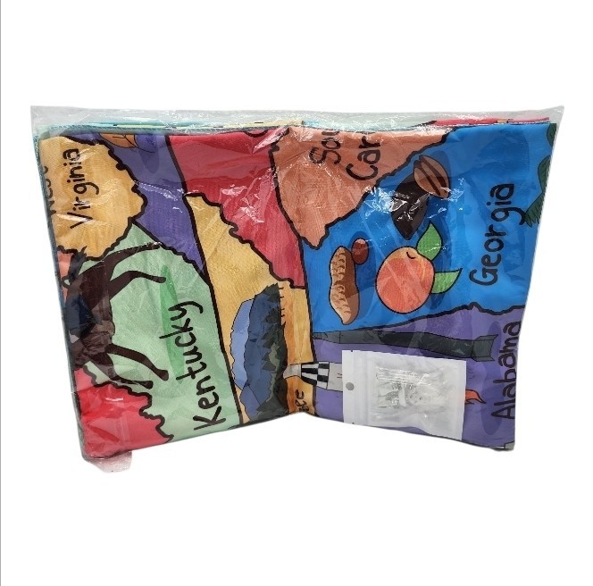Kids USA Map Educational Tapestry Wall Hanging w/ Mounting Kit Classroom 71×60