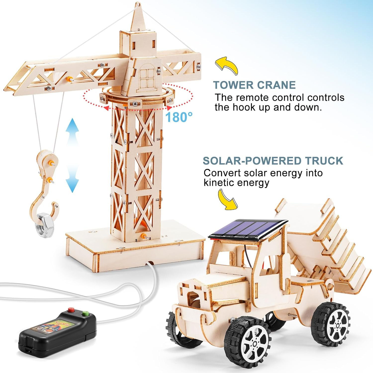 STEM Kits for Kids Ages 8-10 10-12, Wood Building Crafts Kit for Boys 8-12