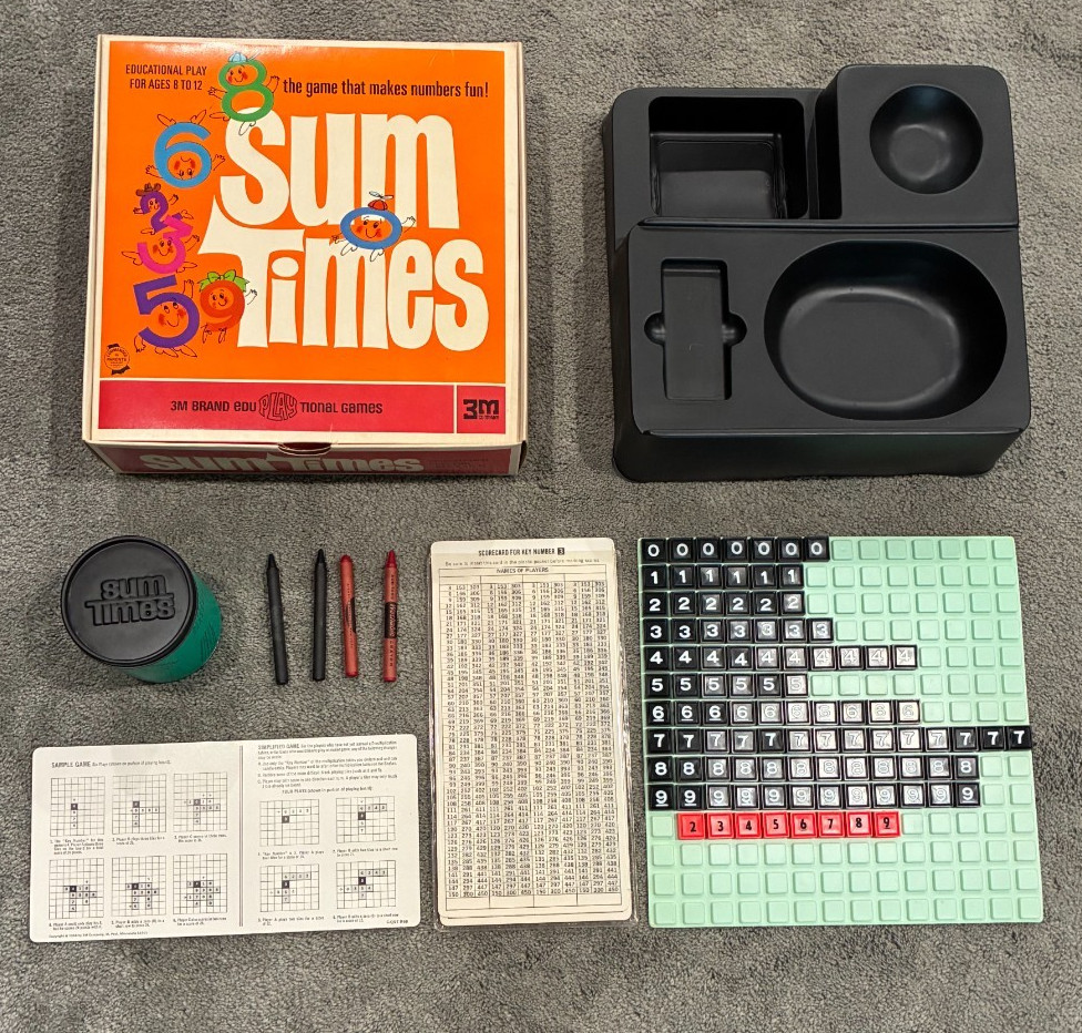 Sum Times Vintage Math Board Game 1968 Classic by 3M – 100% Complete