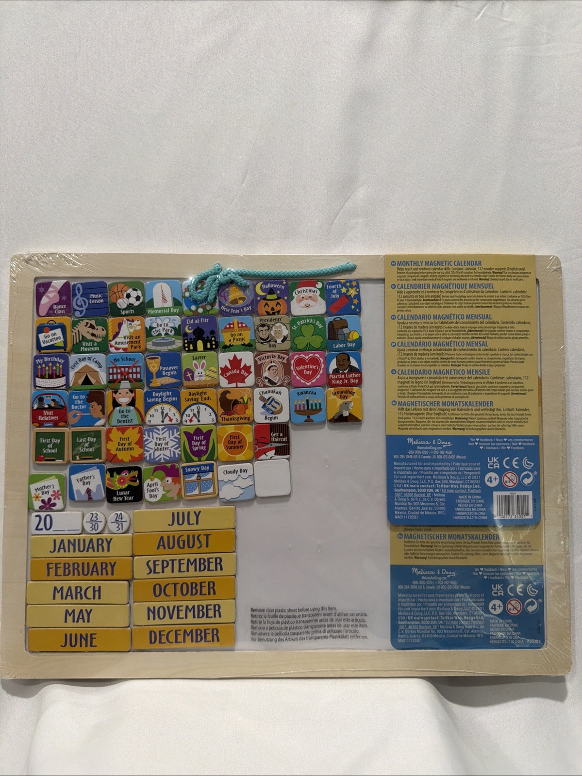 Melissa & Doug Monthly Magnetic Calendar Educational Toy with 112 Magnets NEW