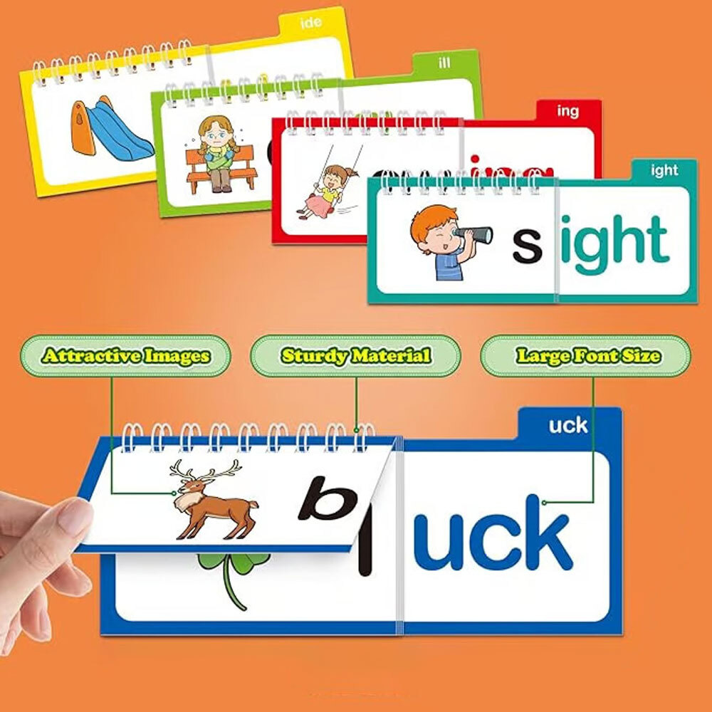 30 Read And Rhyme Flip Books Word Family Build Book Educational Reading Games ET