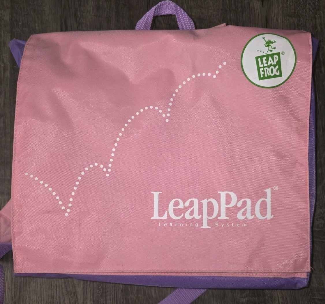 LeapFrog Learning System Lot 14 Books & Cartridges, Pink Bag – NO PAD INCLUDED