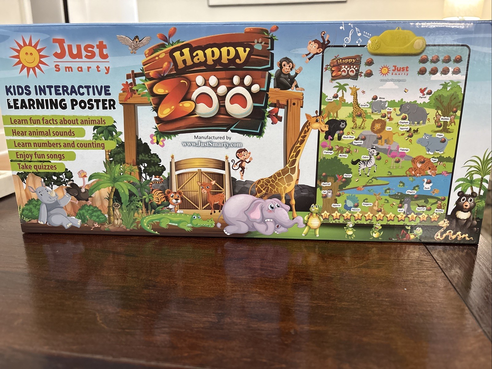 Smarty Zoo Animals Toddler Toy, Interactive Learning Poster