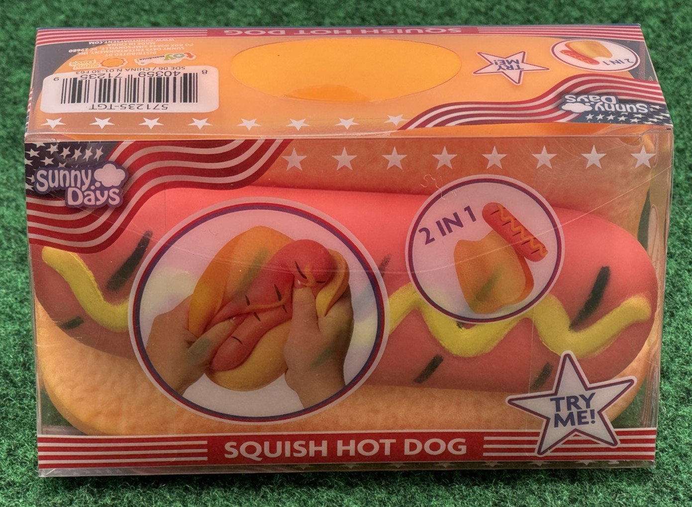 Toymendous Sunny Days Squish Hot Dog 2 IN 1 Hotdog & Bun- New In Box