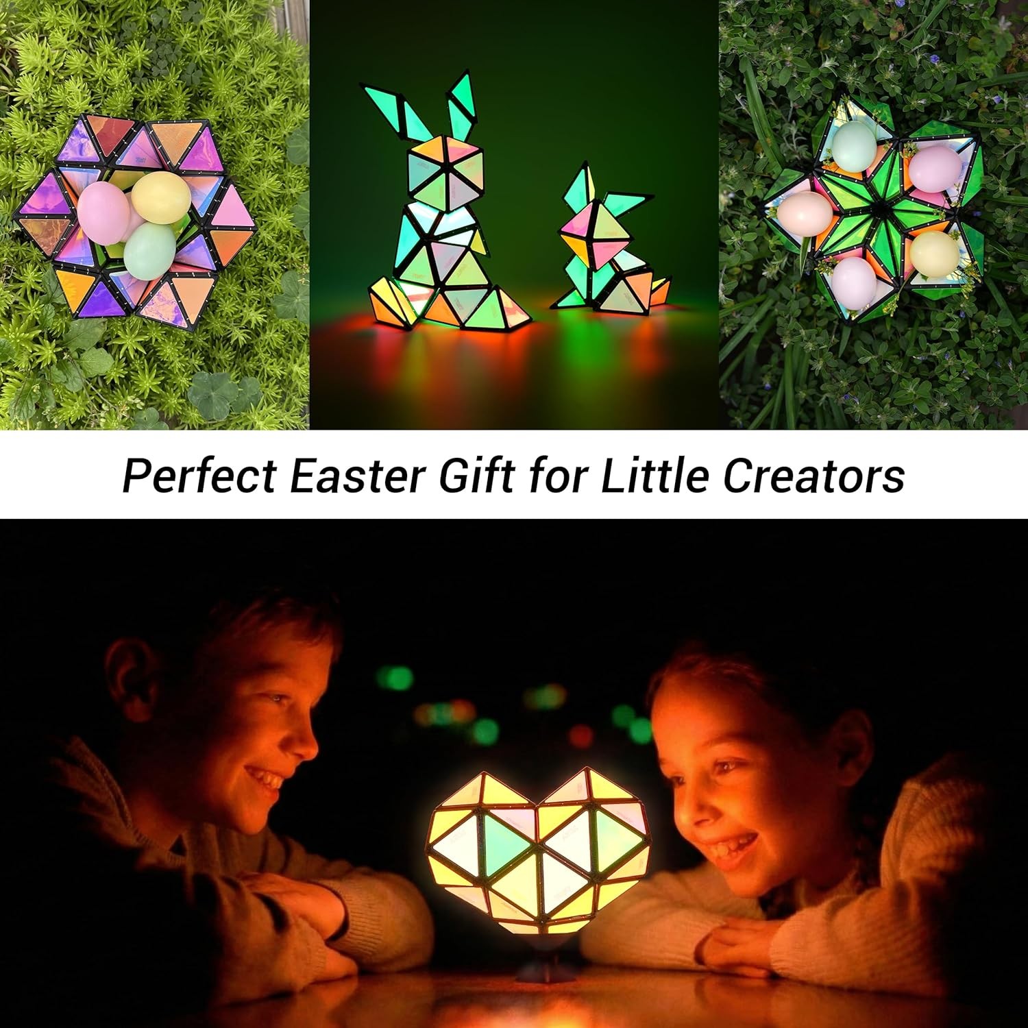 TOSY Magnet Pyramid Glow – 1 Cube Transforms into 1 Billion Shapes (Bunny, Egg,