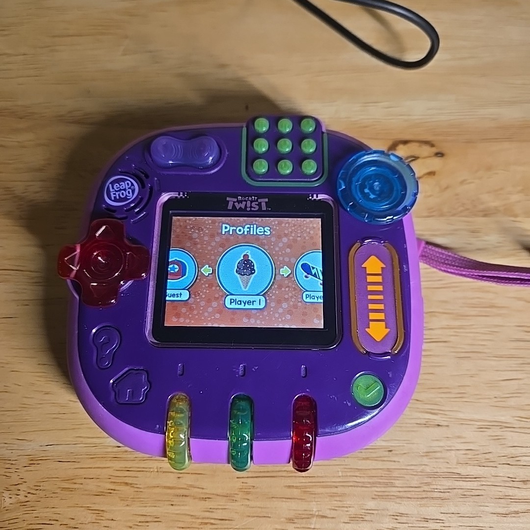 LeapFrog Rockit Twist Green Button Control Handheld Learning Game System WORKS