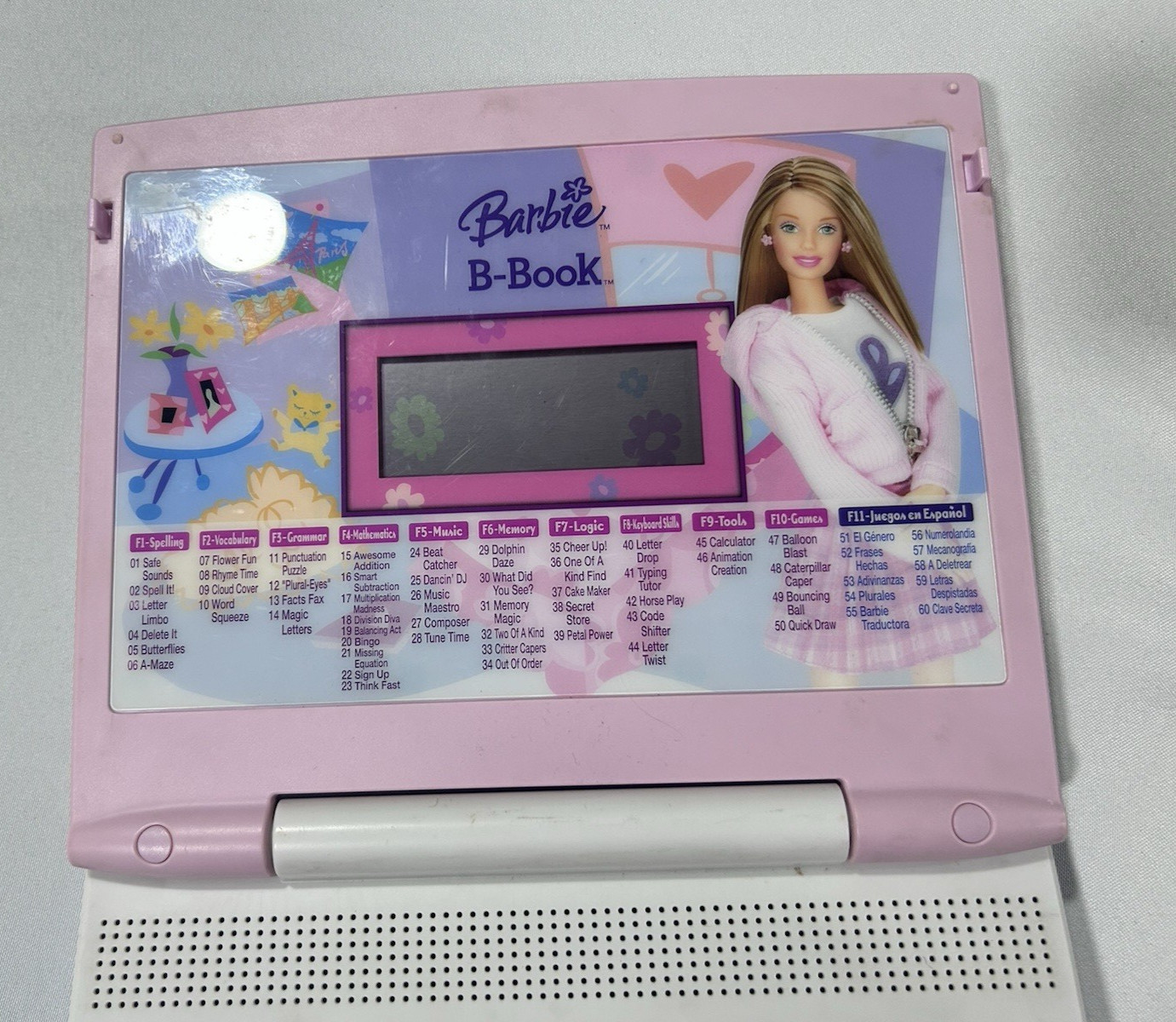 Vintage Mattel Barbie B-Book Kids Educational Learning Laptop Toy Interactive