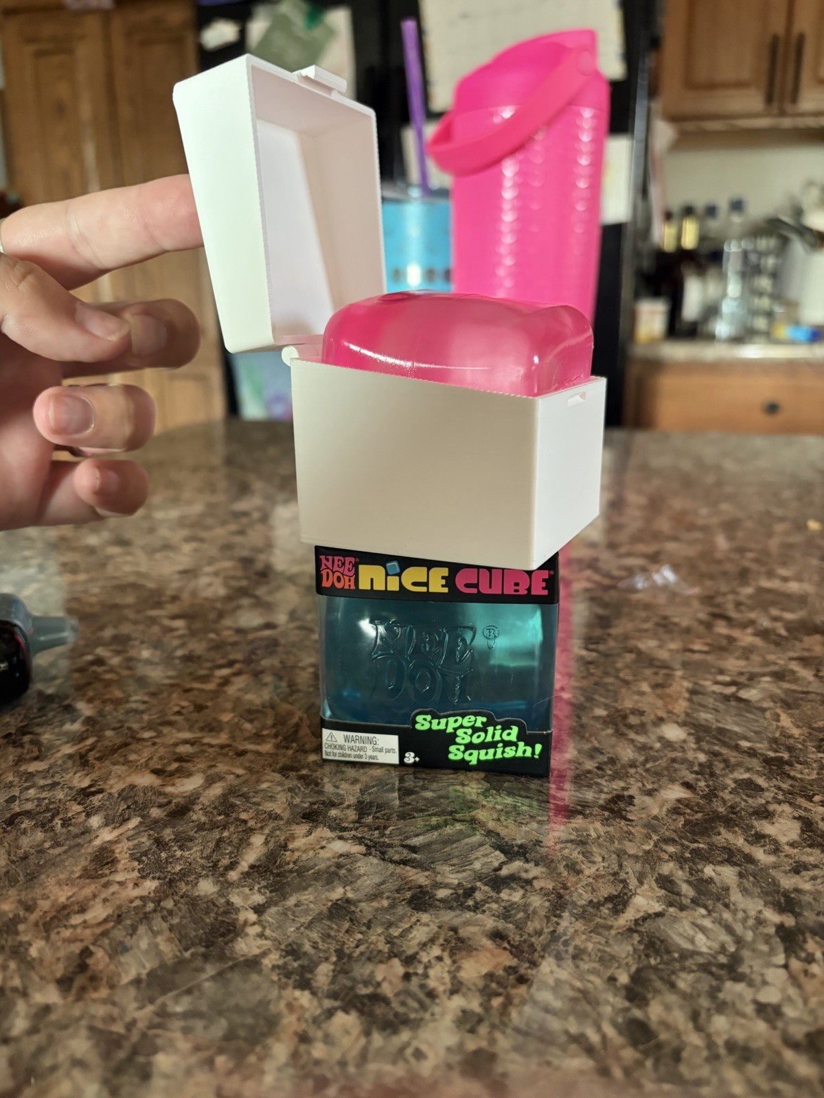 Schylling NeeDoh Nice Cube Swirlin’ USA Super Solid Squish W/ 3D printed case