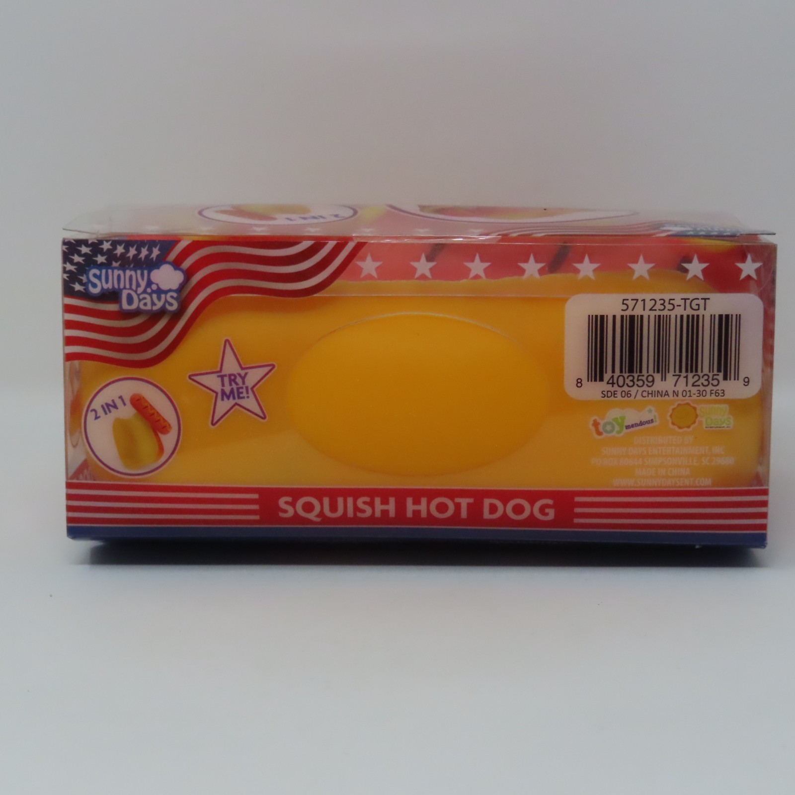 Sunny Days Squish Hot Dog 2-in-1 Squishy Sensory Toy Viral Squeeze NIP