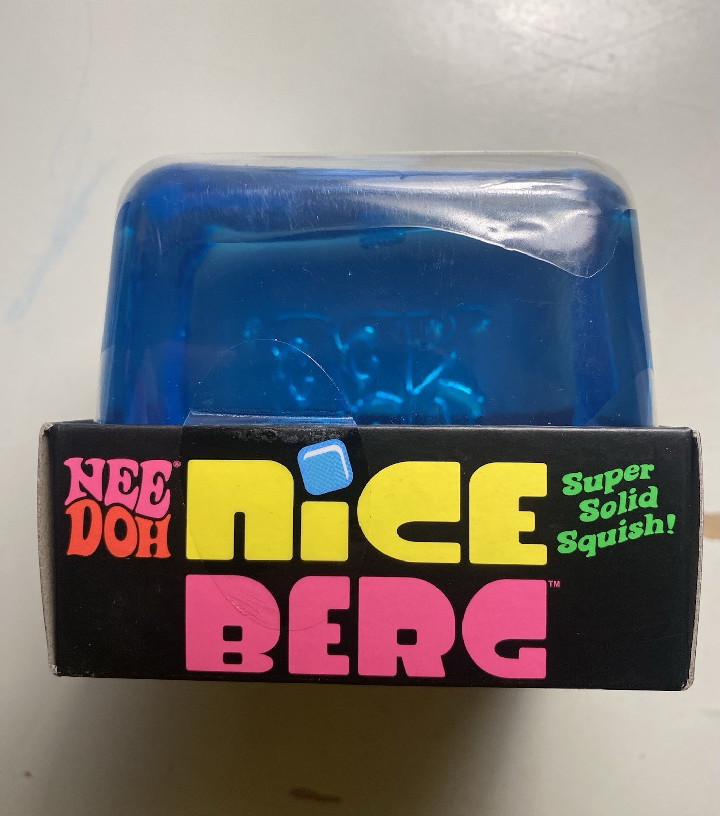 NeeDoh Nice Berg Blue XL Giant Nee Doh Niceberg Solid Squish Cube Ice Block
