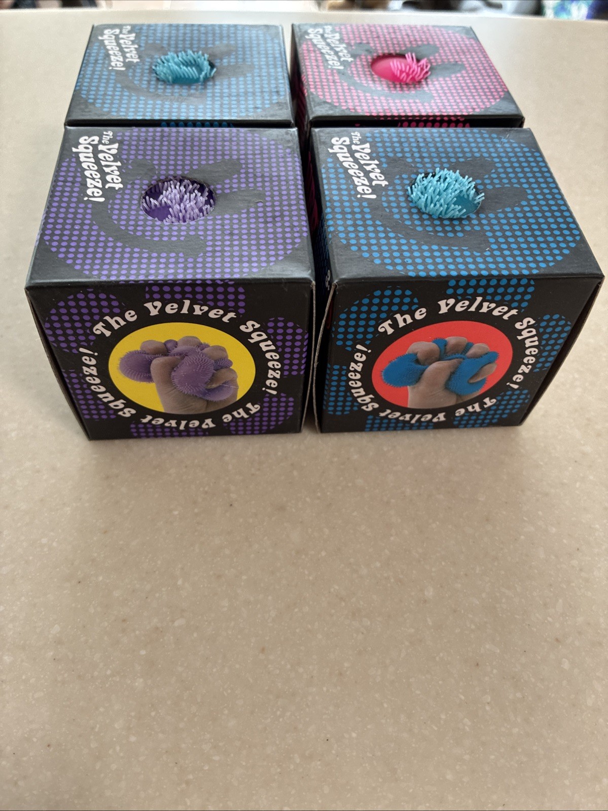 LOT OF 4: Nee Doh FUZZ BALL Flower Power The Velvet Squeeze-🔥FREE SHIPPING🔥