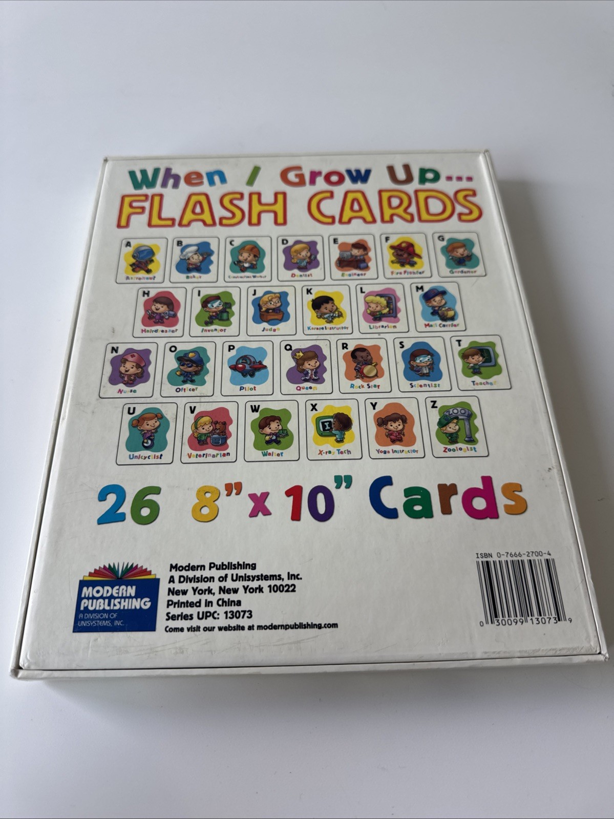 When I Grow Up Flash Cards 26 8×10 Cards Modern Publishing Complete A-Z Alphabet