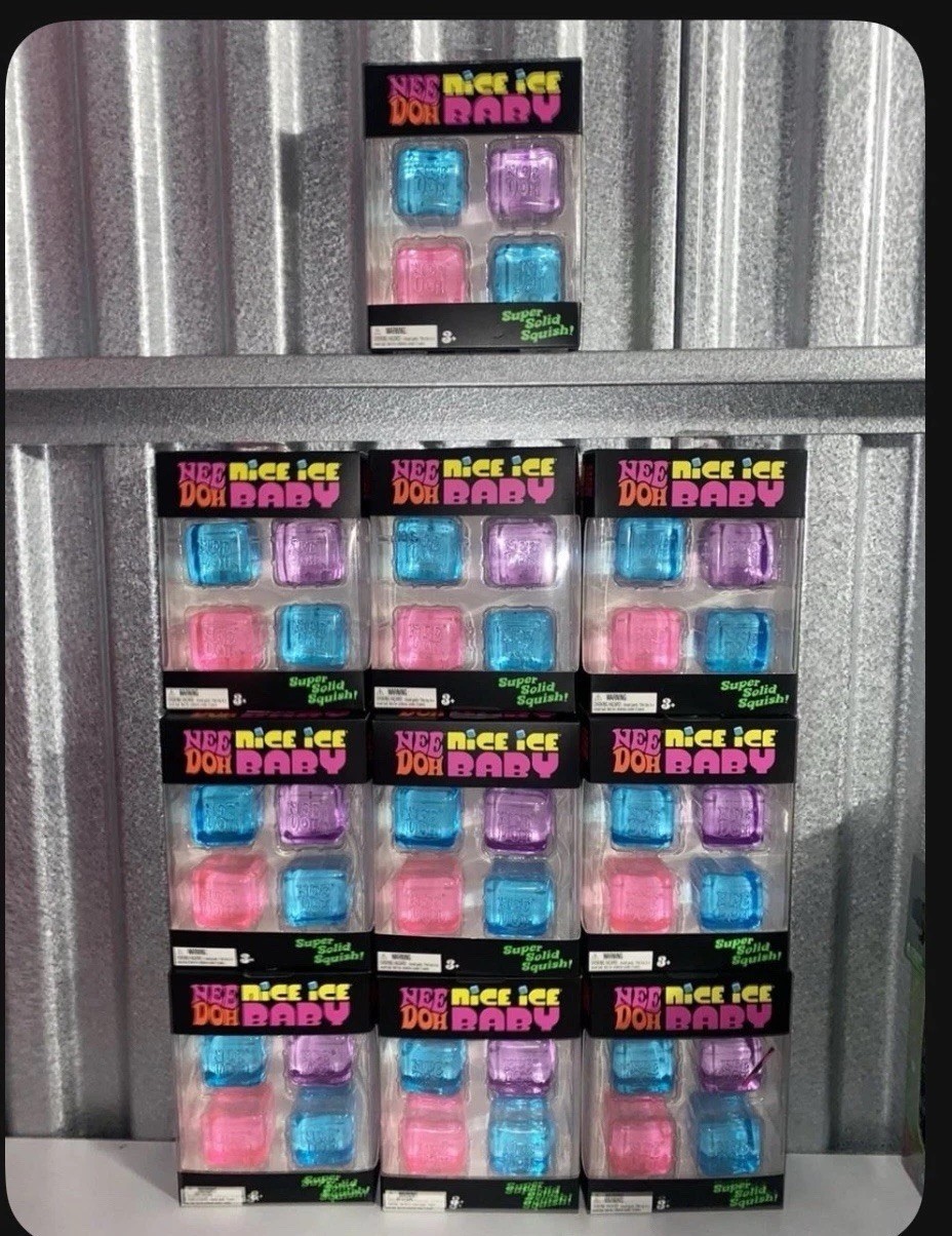 Nee Doh Nice Ice Baby Doh Squeeze Toy 4-Pack Set, Blue Pink Purple LOT OF 10