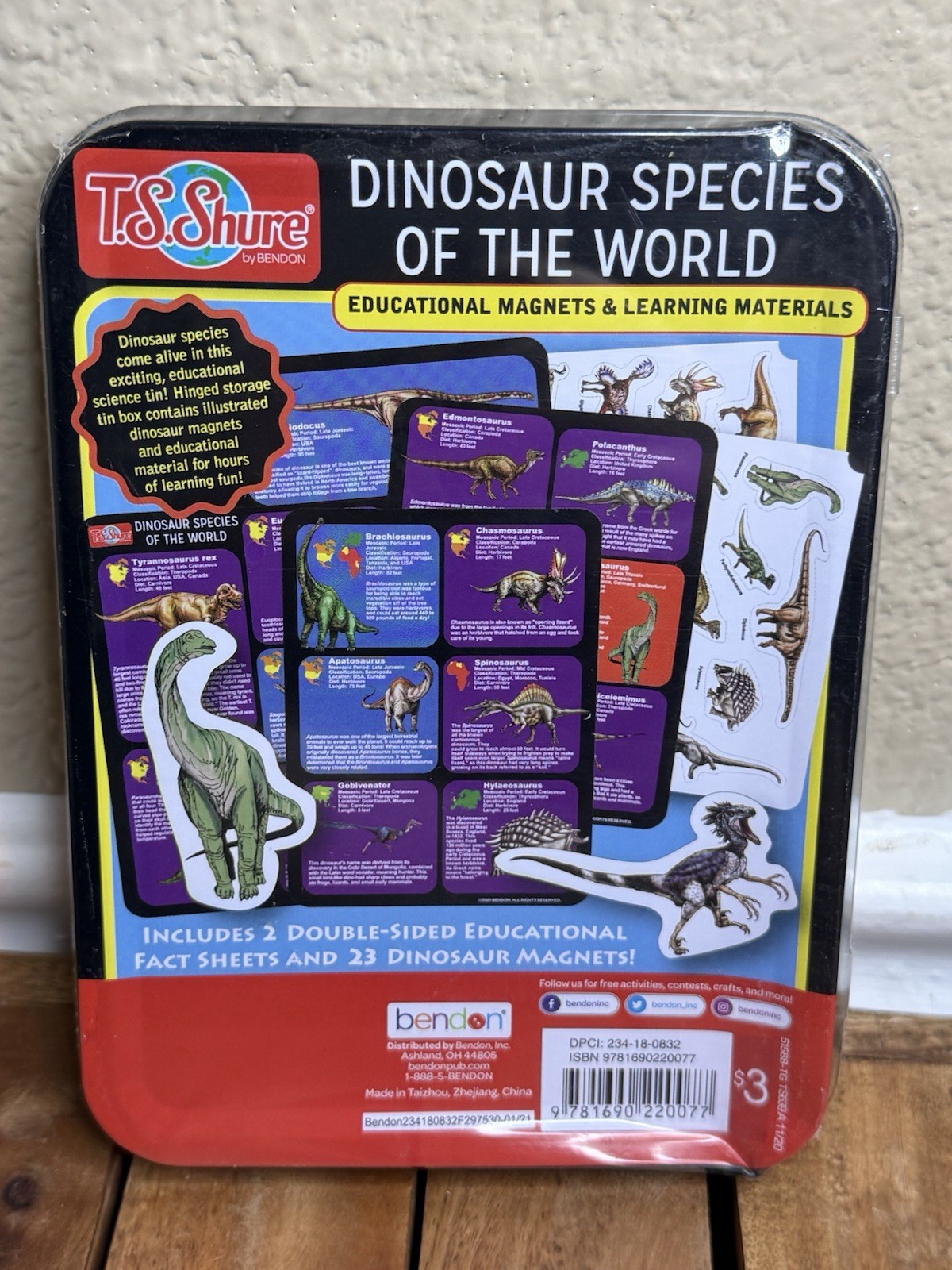 Dinosaur Species of World T.S.Shure Educational Magnets STEM NEW Factory Sealed