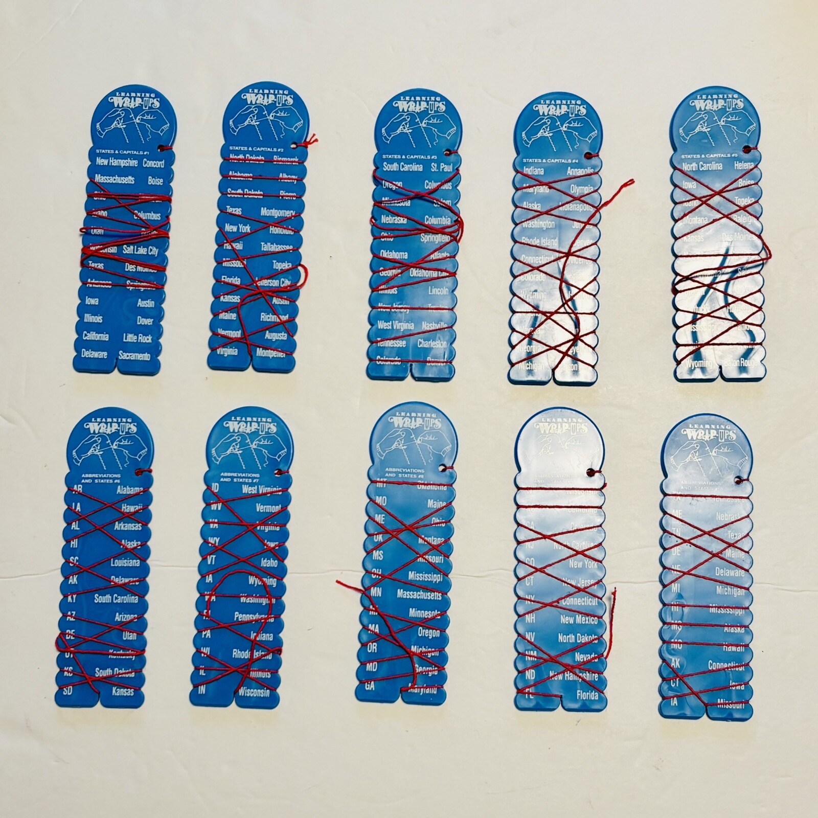 Learning Wrap Ups U.S. State Capitals & Abbreviations Set of 10 Self Correcting