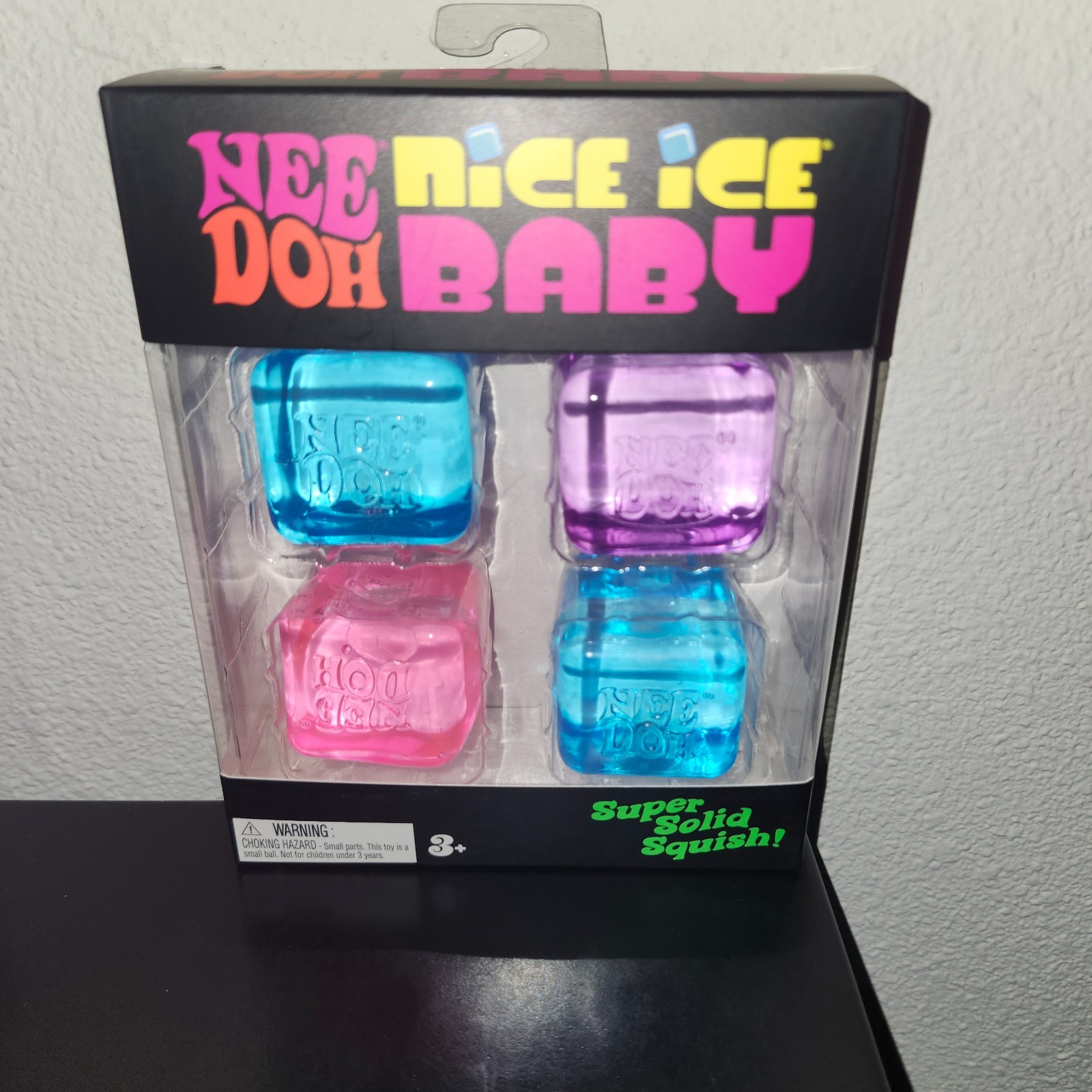 NeeDoh Nice Ice Baby 4 pack Nee Doh Mini Nice Cubes Pink Blue Purple NEW SEALED
