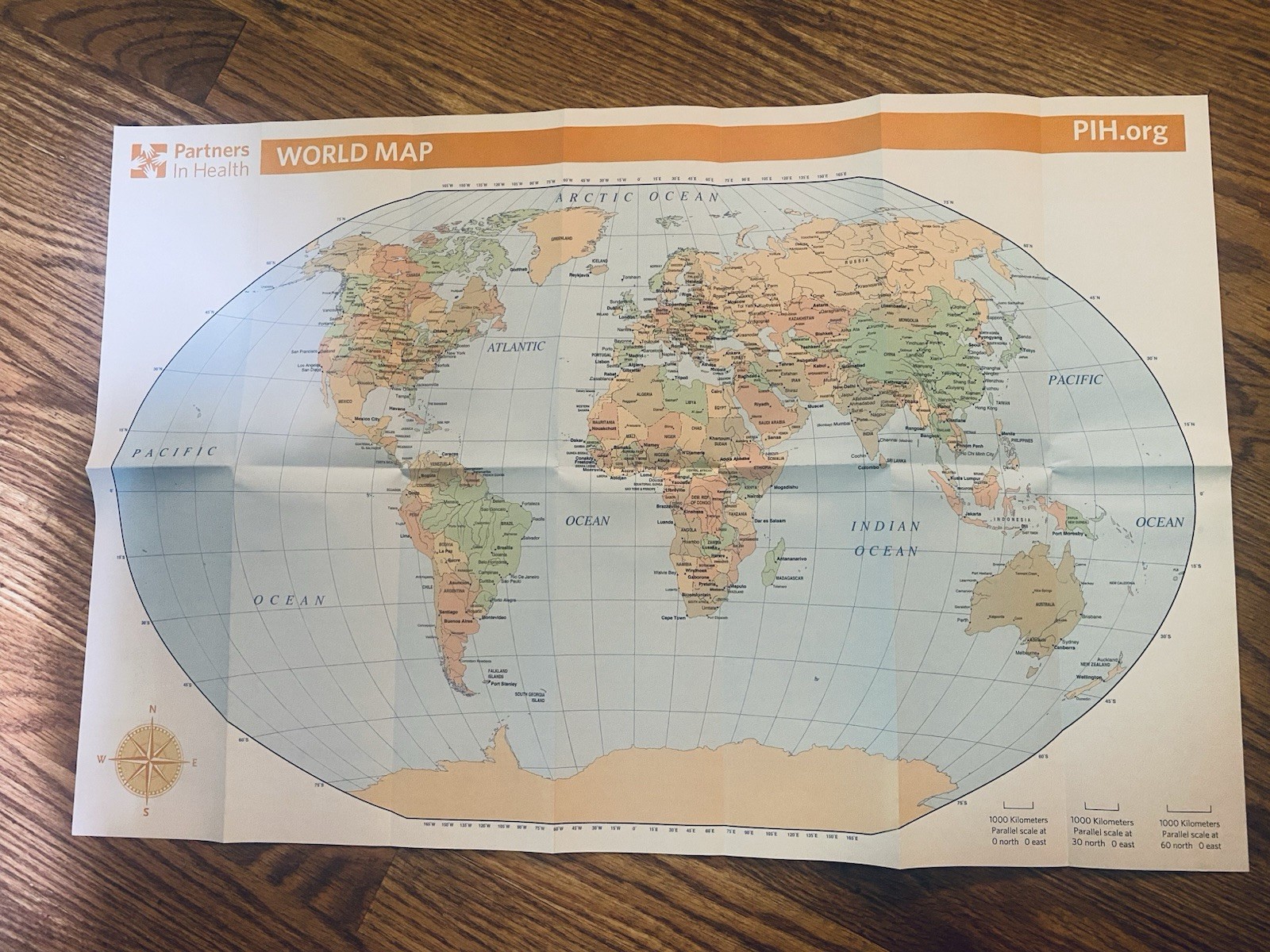 World Map Paper Foldable Classroom School Learning Tool Lot of 5