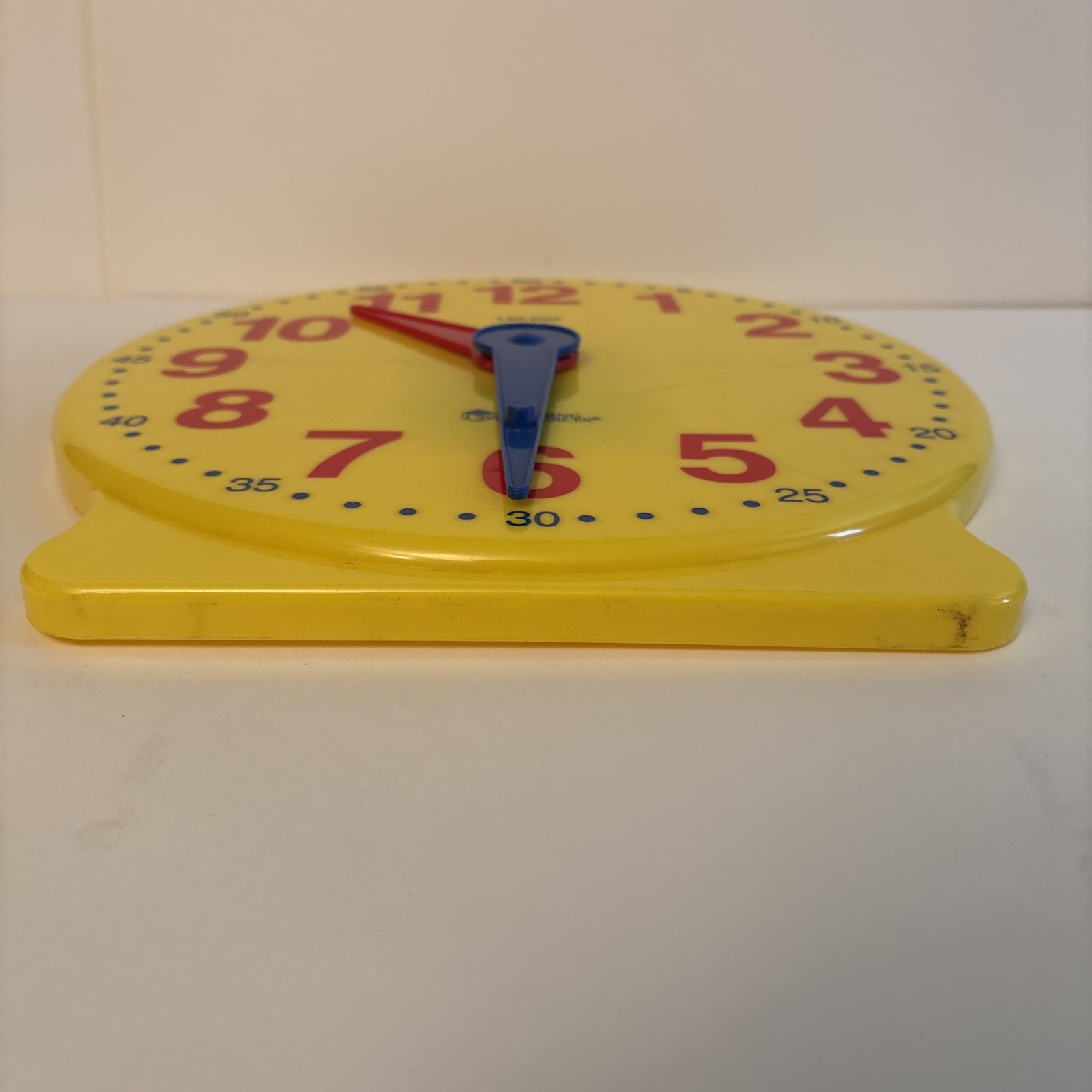 Vintage Large Learning Resources Yellow Clock Size 13” Gear Operated Time