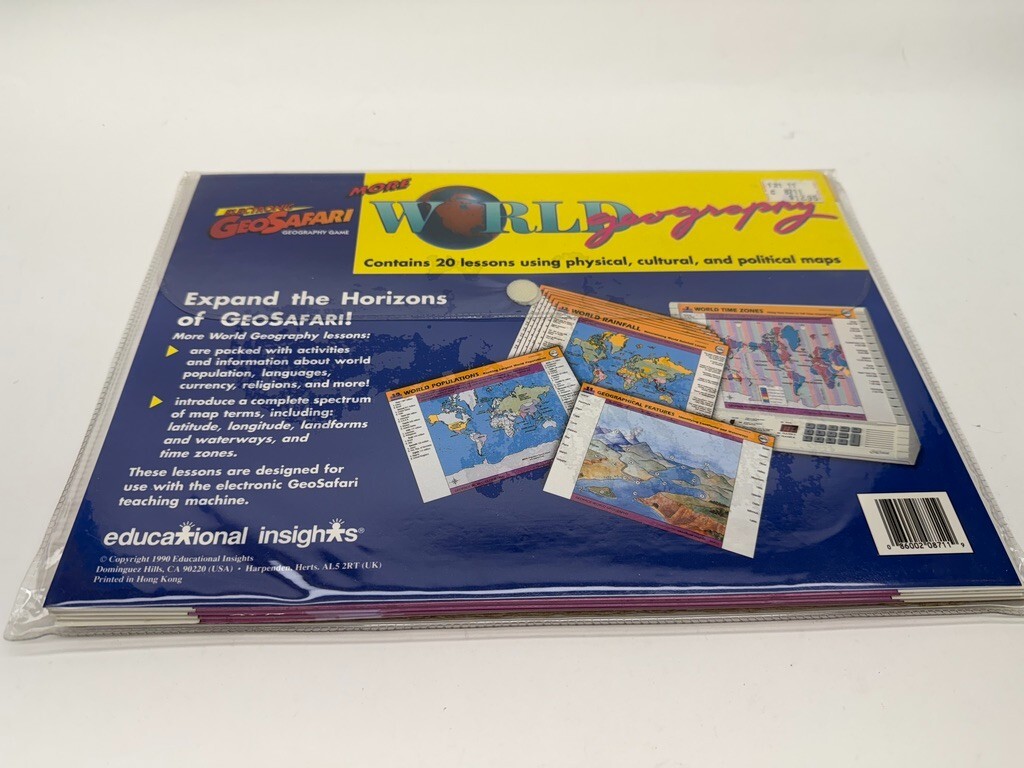 GeoSafari More World Geography Electronic Learning Game Pack Game Card 1990