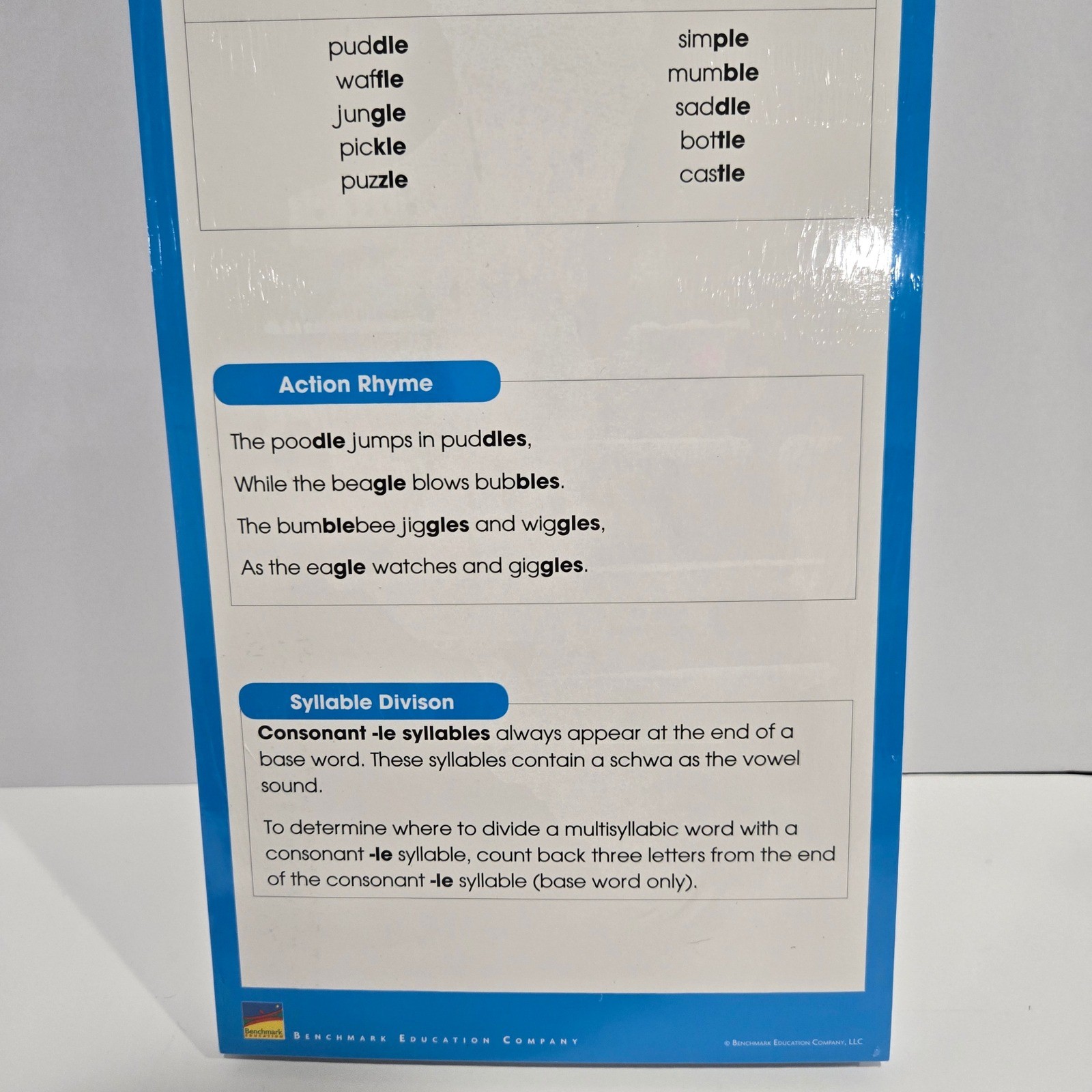 ENGLISH Sound Spelling Cards Consonant -le Syllables Homeschool Education