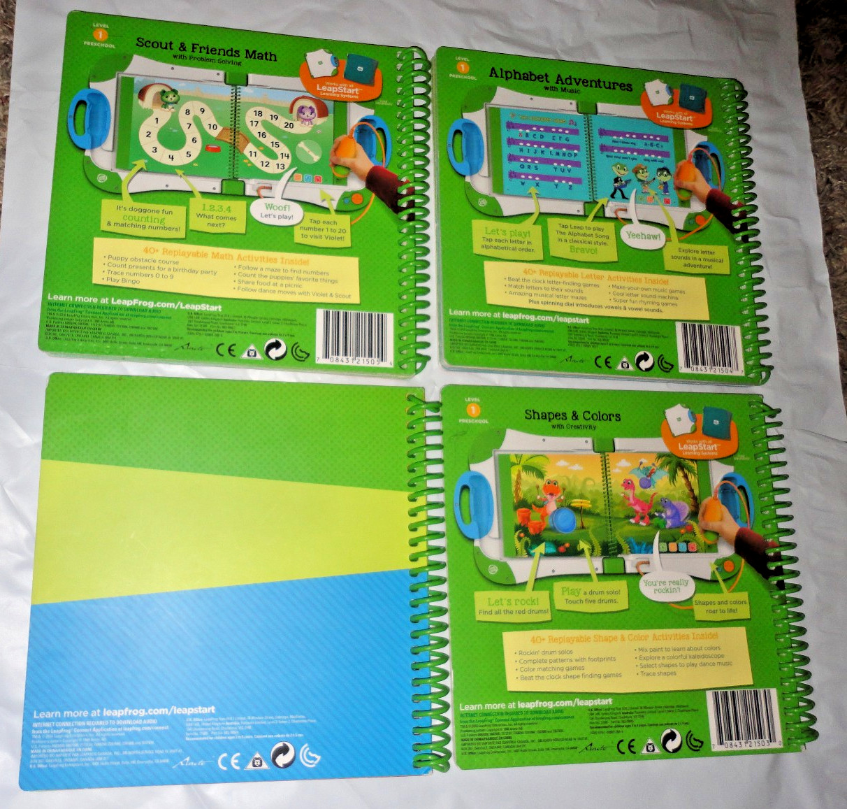 LOT 4 LEVEL 1 Preschool BOOKS LEAPFROG LEAPSTART 3D INTERACTIVE LEARNING SYSTEM