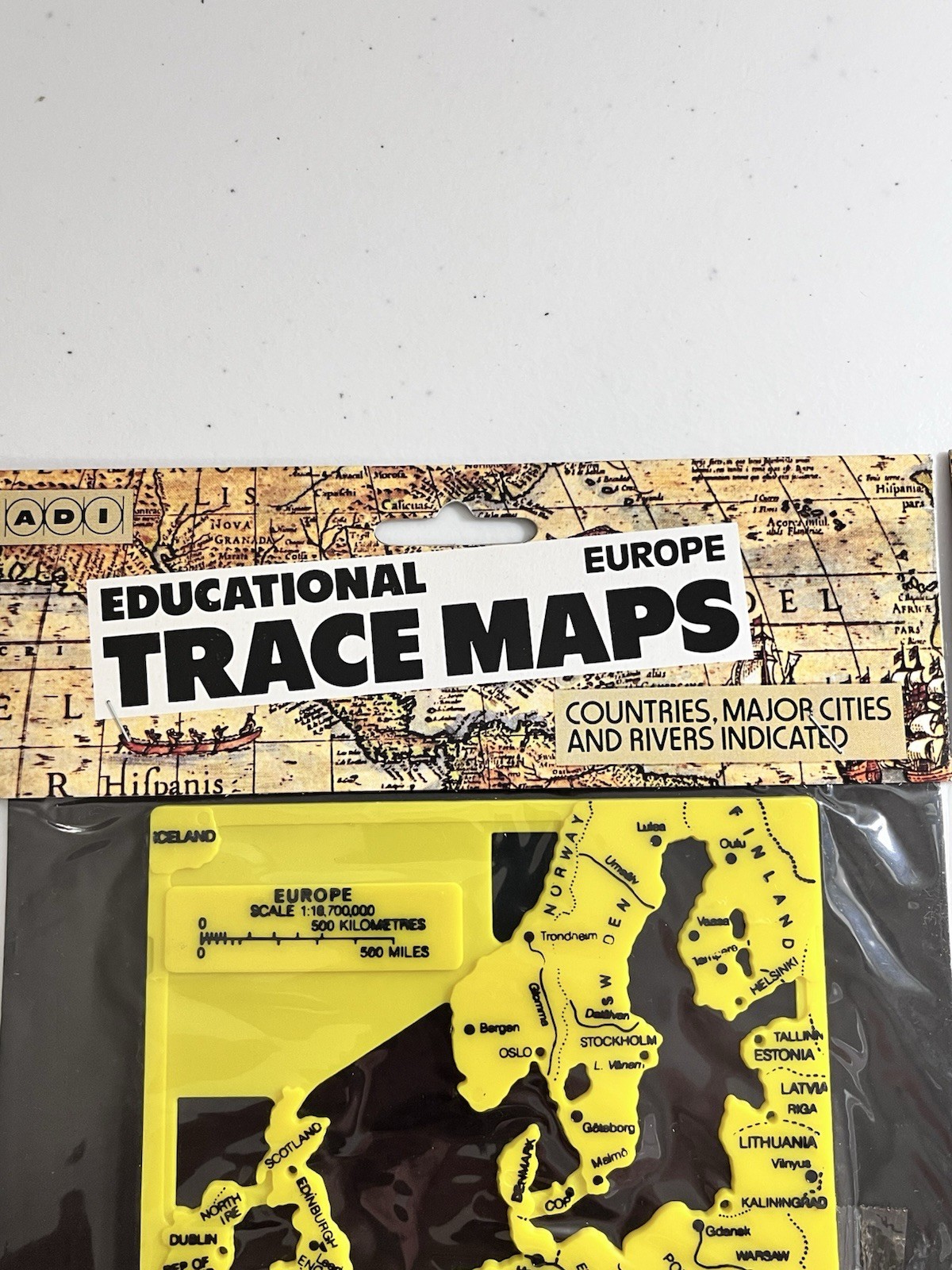 Rare Vintage ADI Educational Trace Maps Europe, Americas New In Package( Read)