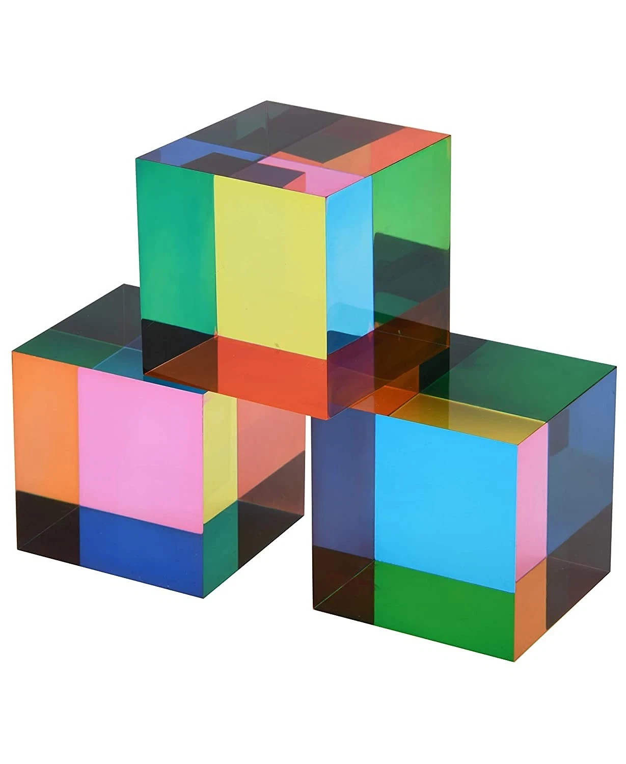 ECBANLI CMY Mixing Color Cube 1.6inch Acrylic Glass CMYcube Prism Multi Color Ph