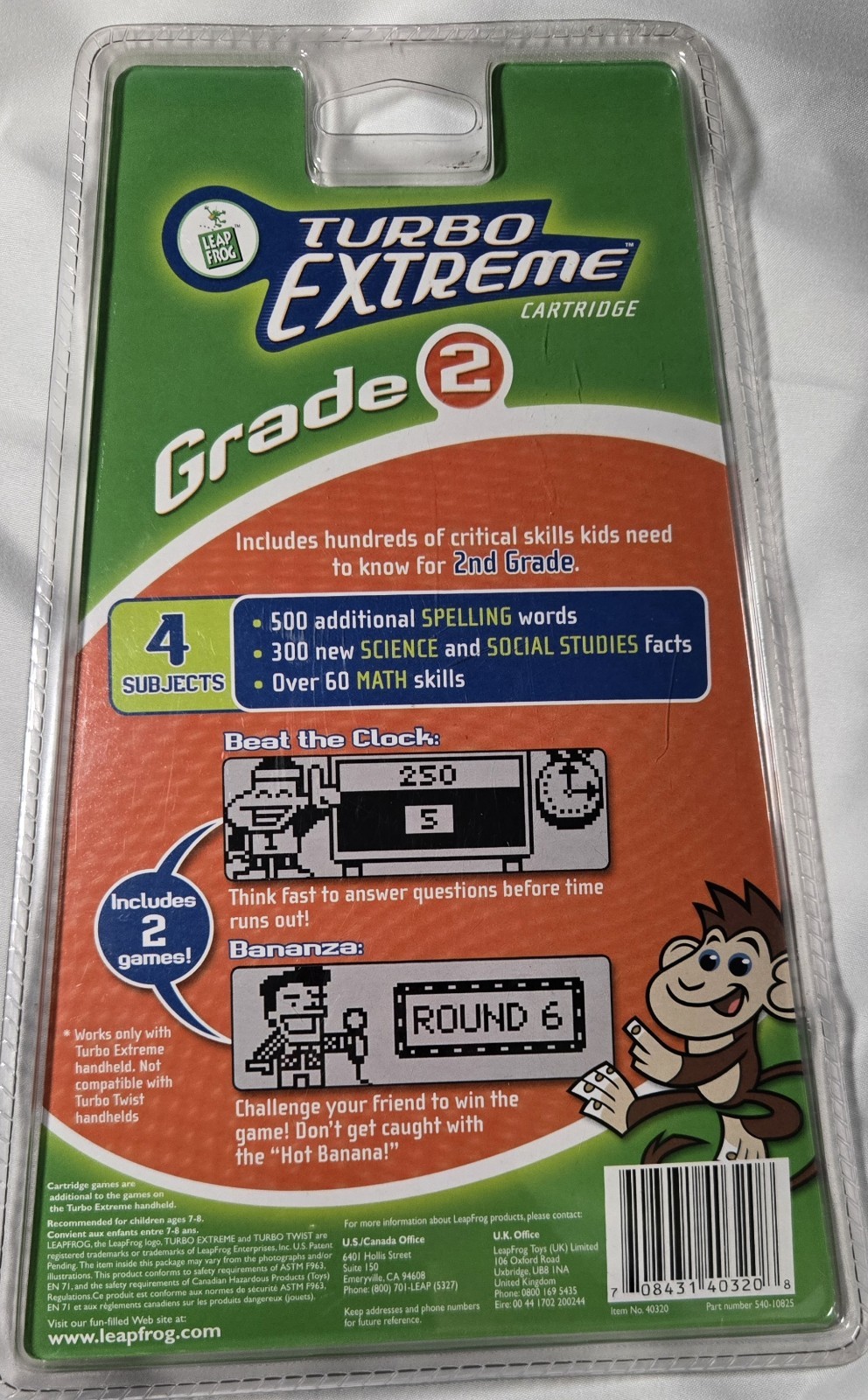 LeapFrog Turbo Extreme Grade 2 Cartridge Sealed NEW Ages 7-8 Learning Game